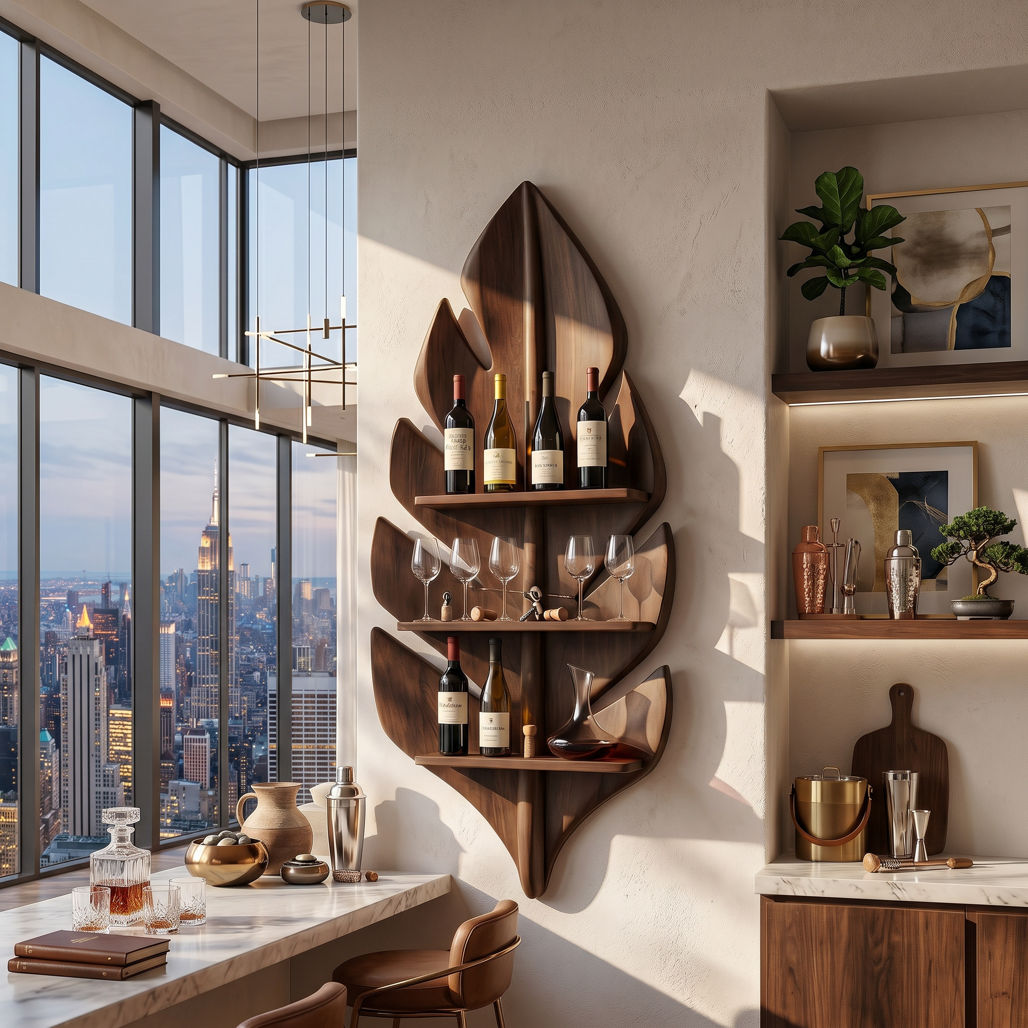 Handcrafted Wall Wine Rack For Apartment Beverage Accent Feature SILDTTRWH080