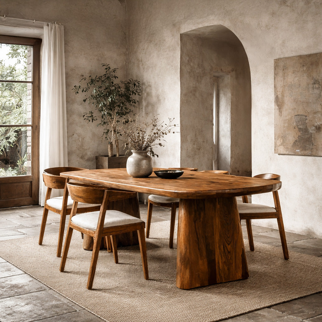 Modern Minimal Dining Table With Sculptural Craftsmanship For Dining Room RTTHHNDN020