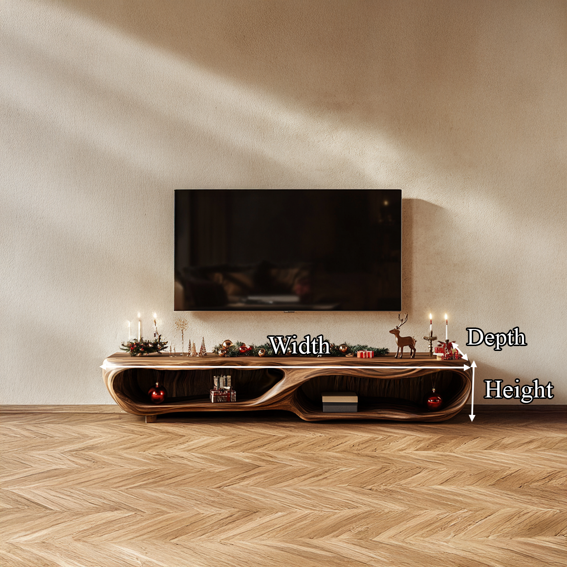 Rustic Christmas TV Cabinet Living Room SINLSASC220