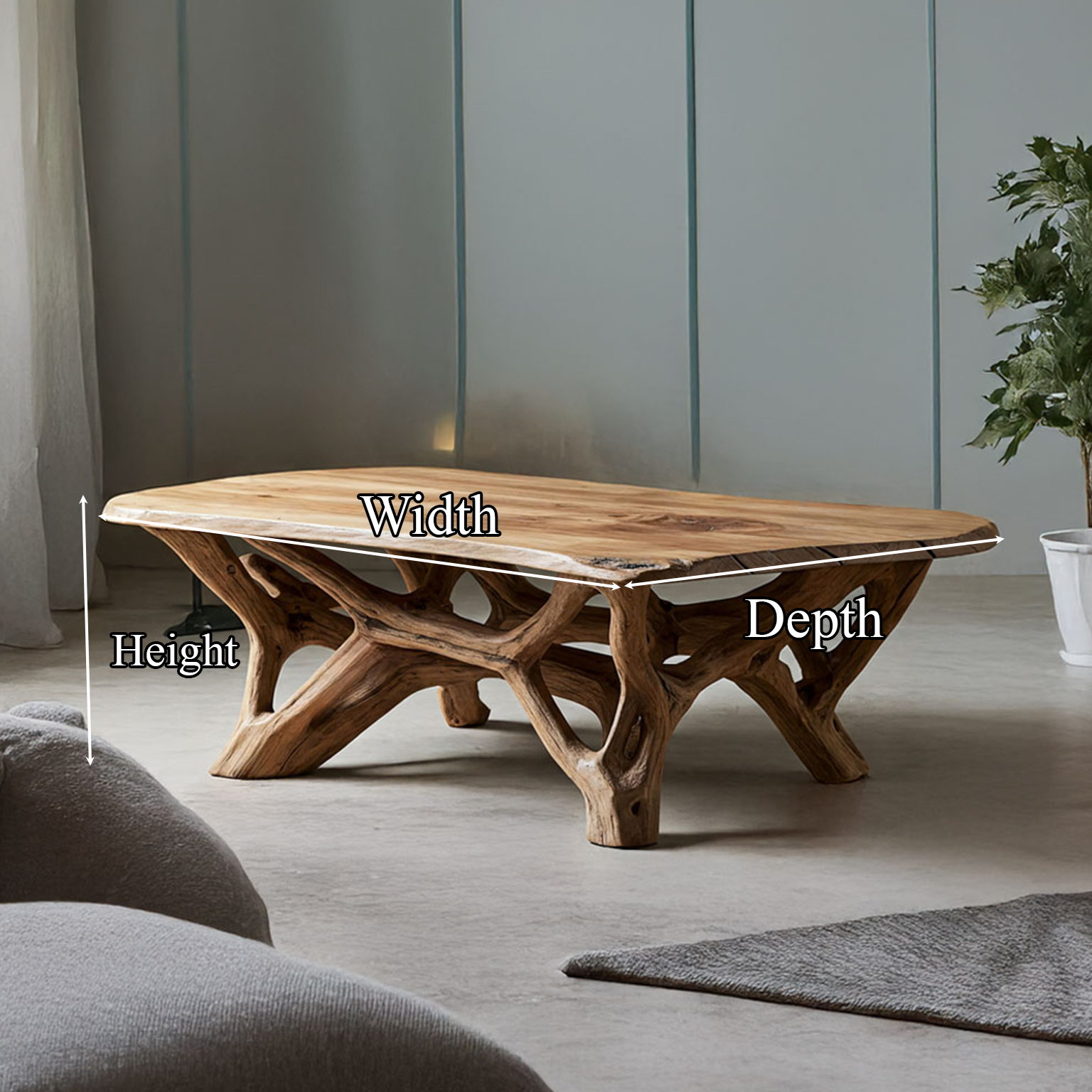 Coffee Table Solid Wood Scandinavian Minimalist Gift SINLSACF021