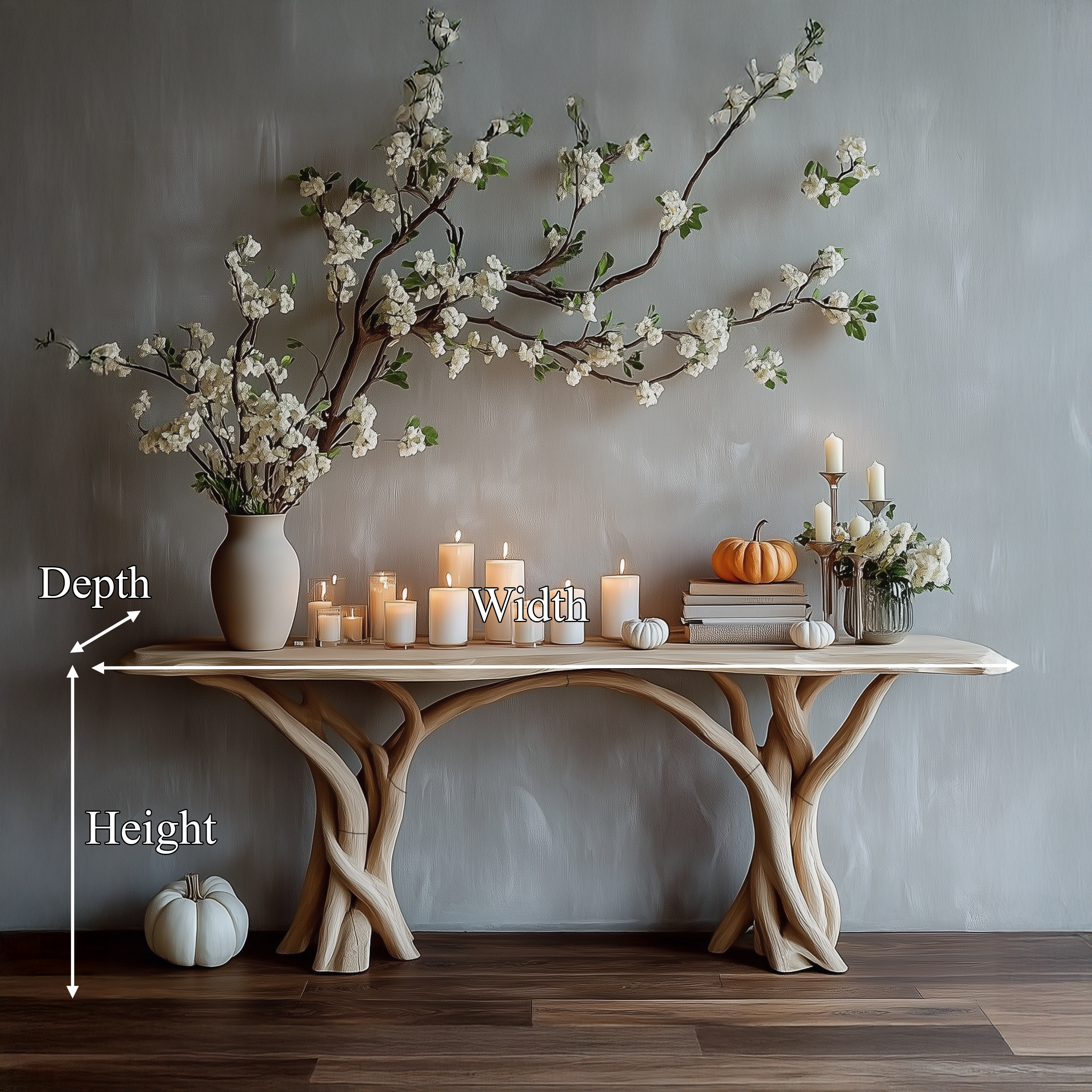 Driftwood Console Table Live Edge Rustic Wood Art Gift SINLSACS086