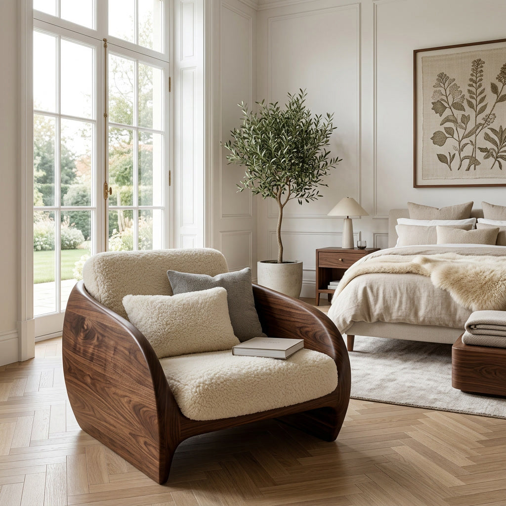 Modern Organic Natural Wood Chair For Cozy Living Room RTTHHNCHR149