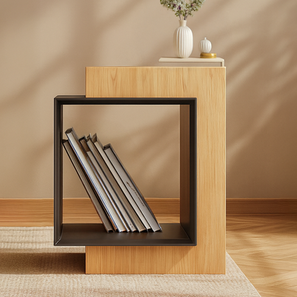 Mid Century End Table Living Room Space SINLSABT048