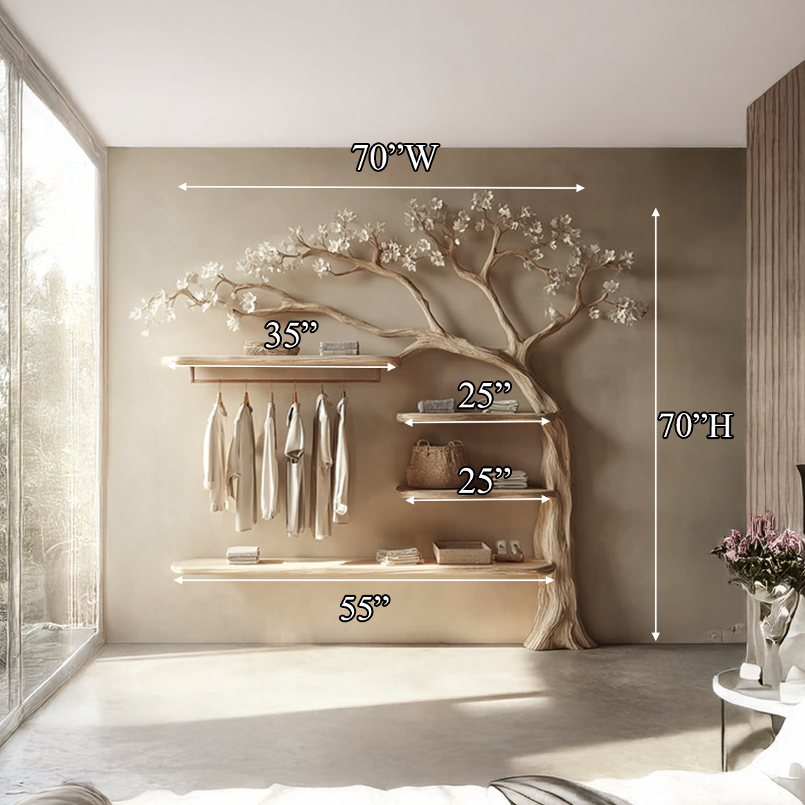 Rustic Tree Bookshelf Living Study Bedroom SINLKITB268