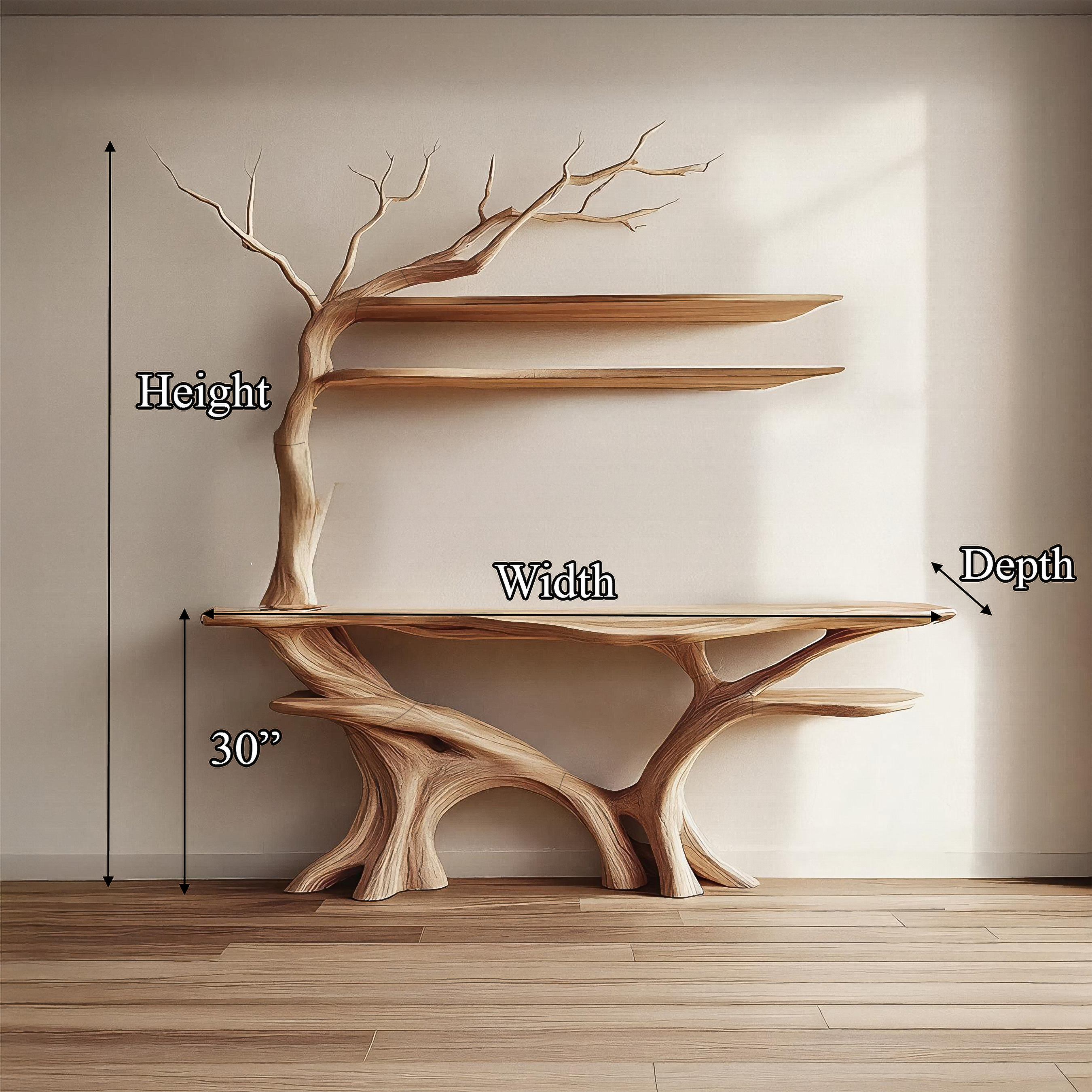 Rustic Tree Console Table Christmas Entryway Holiday Display SINLSACS388