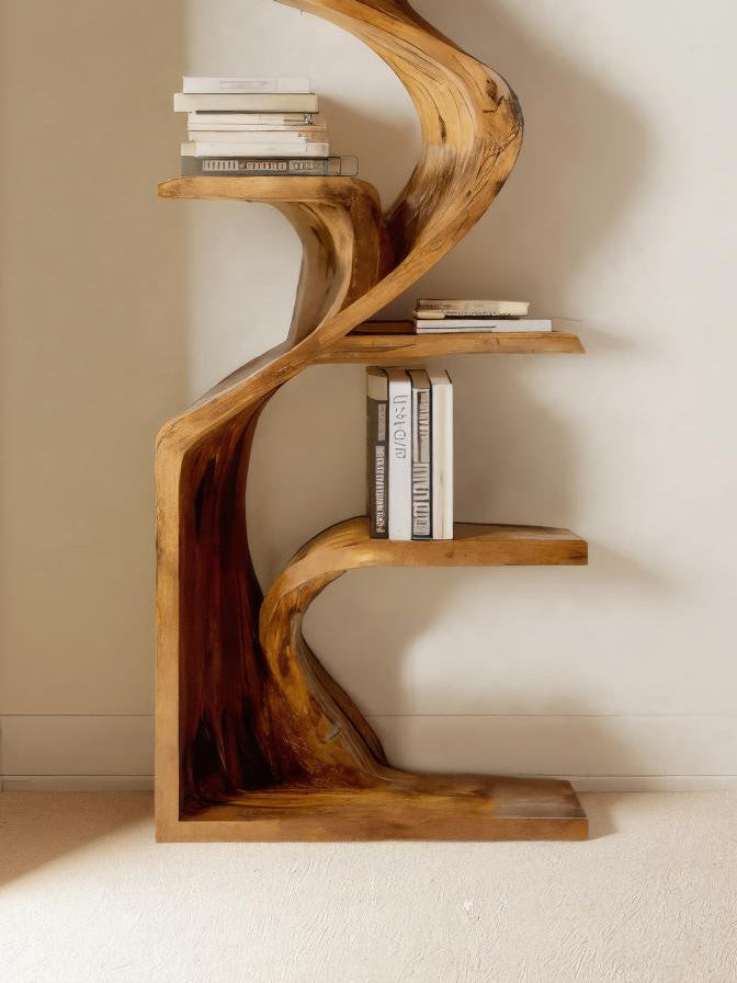 Handcrafted Sculpted Bookshelf For Living Room SITHHNBS030