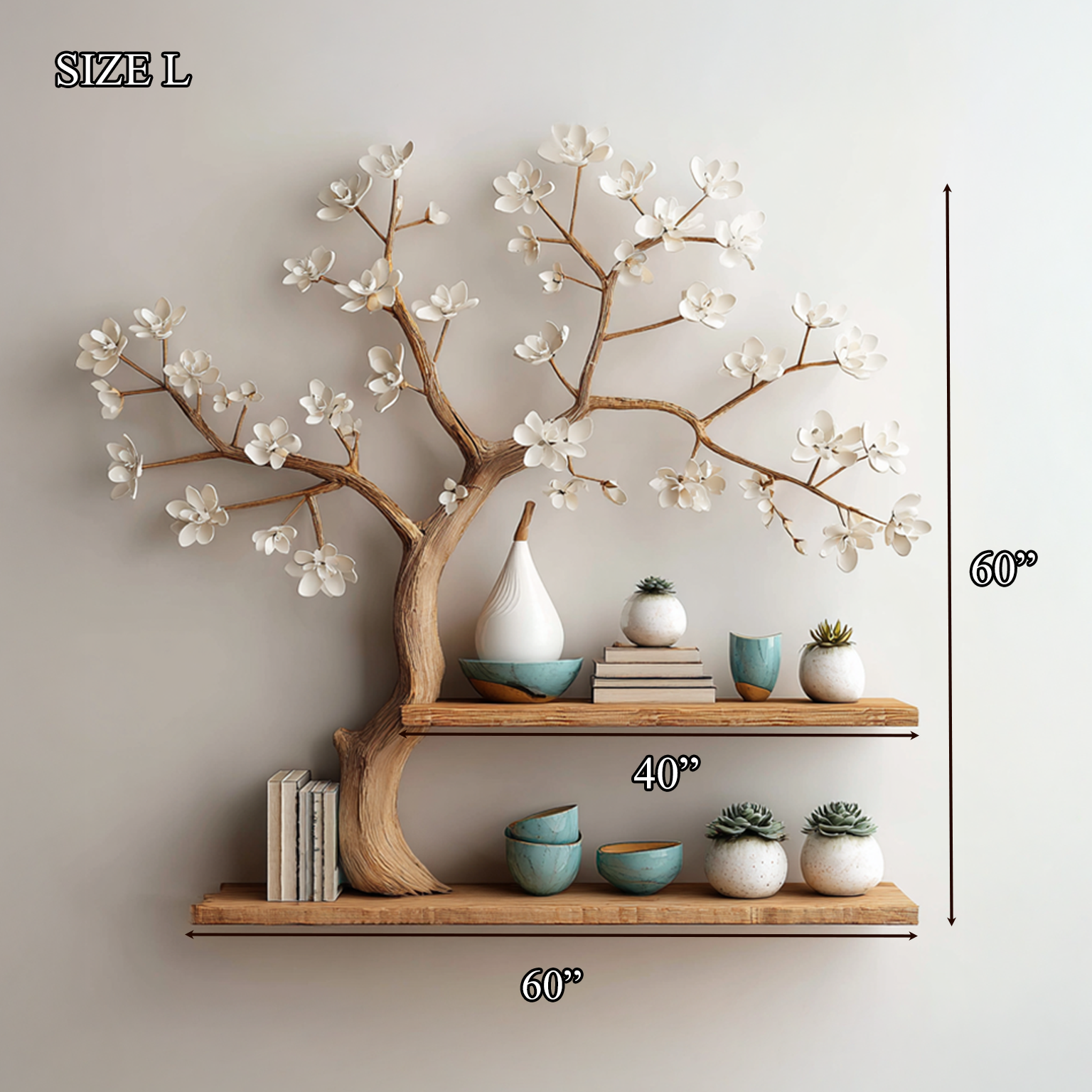 Rustic Tree Display Shelf Bedroom And Hallway SINLSATBS025