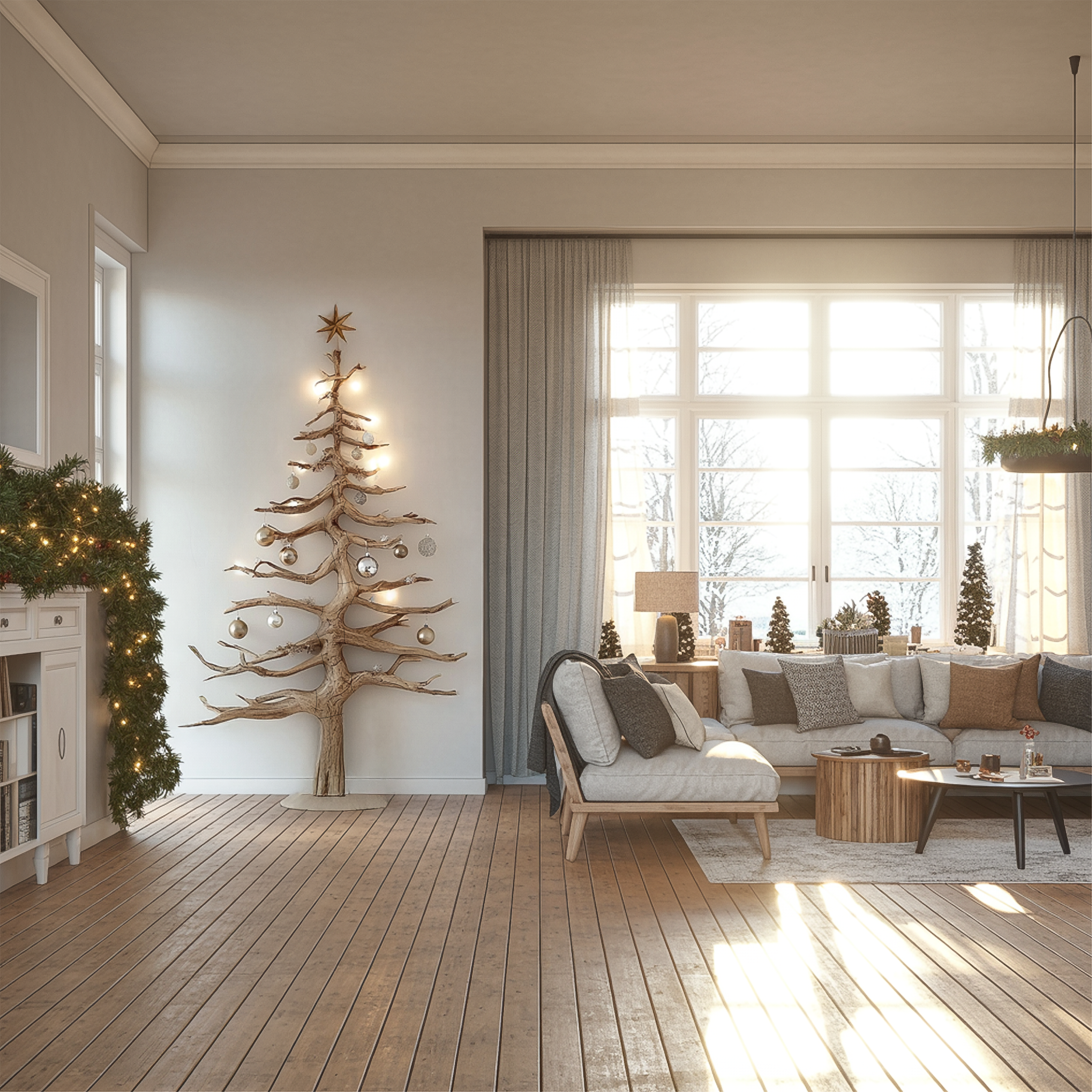 Rustic Christmas Tree Wall Decor Living Room SINLSATB583