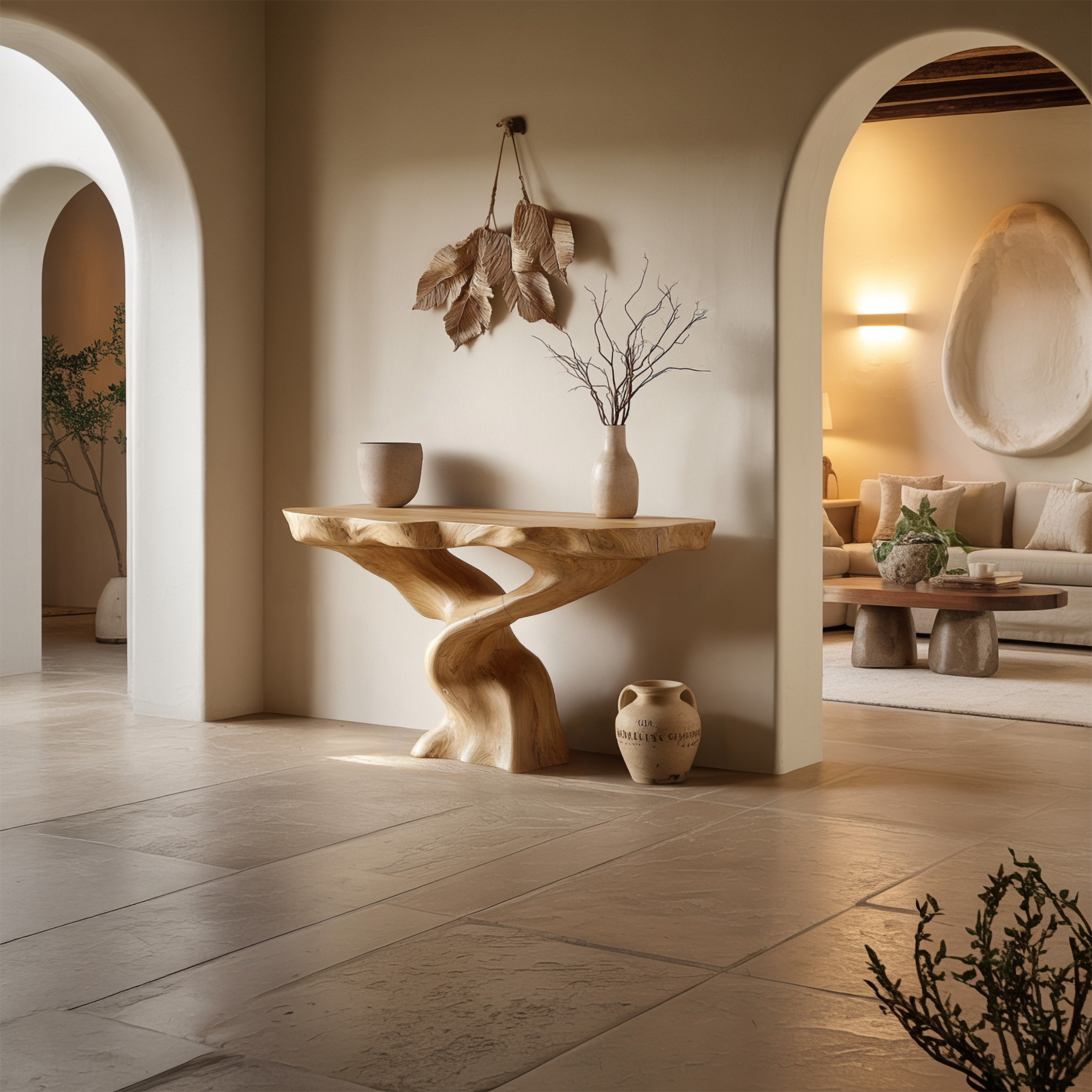 Sculptural Console Table Living Room Interior Artistic Statement SINLSACS443