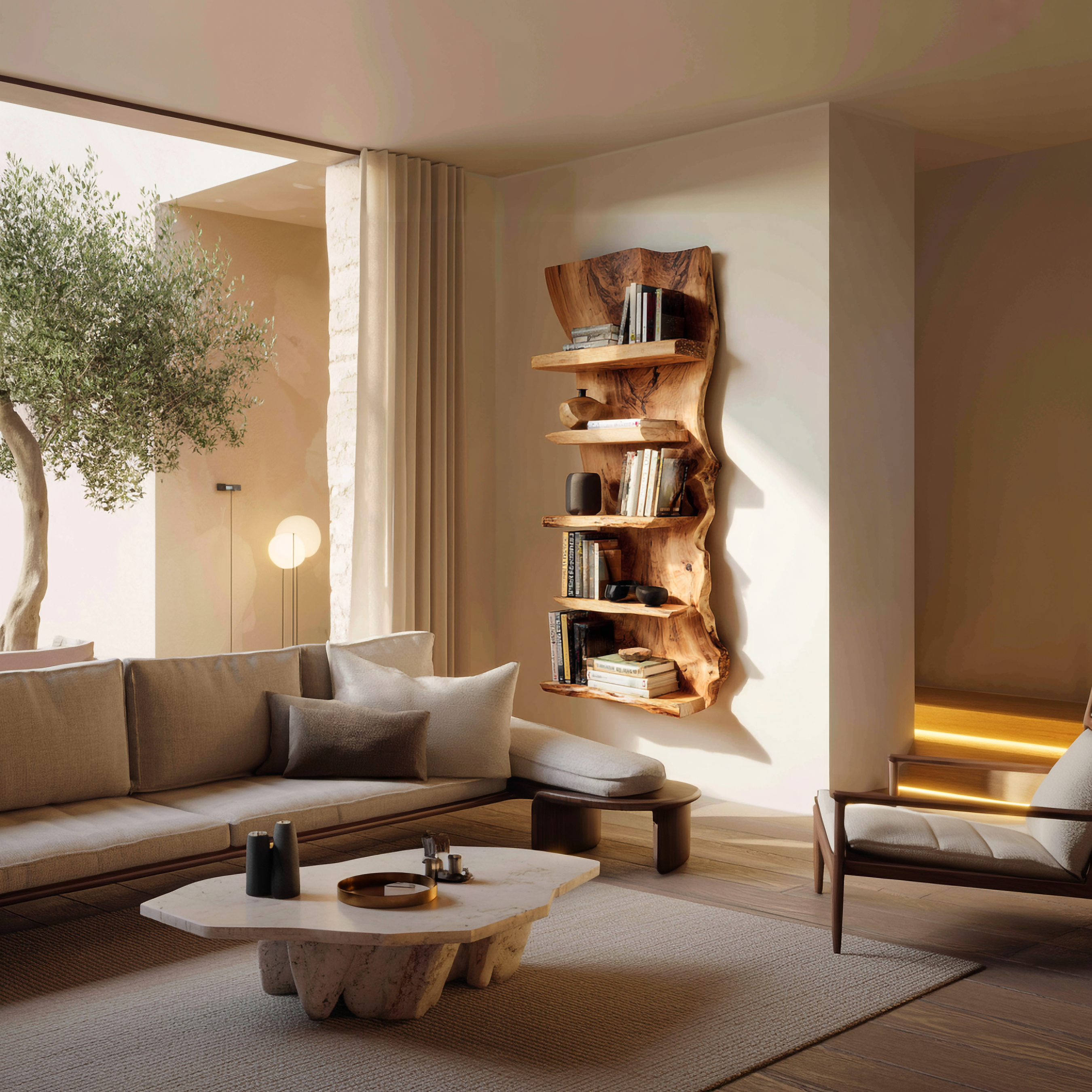 Organic Sculptural Wall Display Shelf For Living Space SINLSAFL374