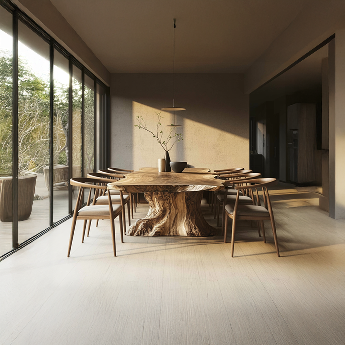 Rustic Sculptural Dining Table For Living Room Or Dining Room SINLSADT150