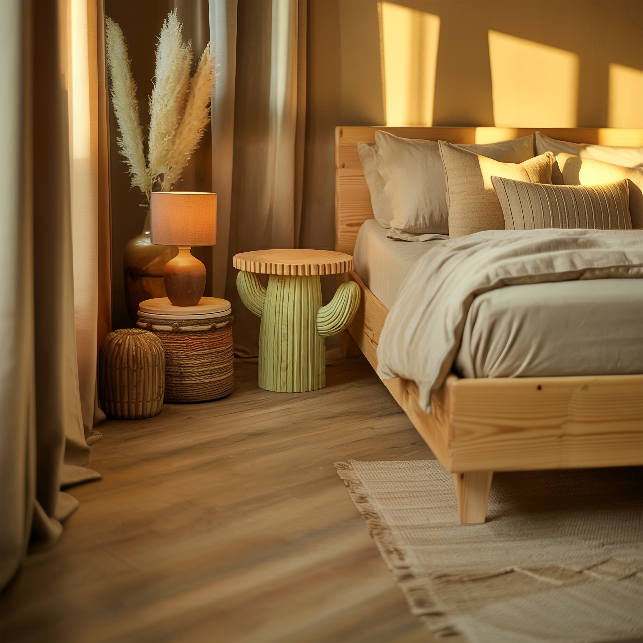 Modern Artistic Cactus Accent Table For Bedroom And Lounge SINLSABT225