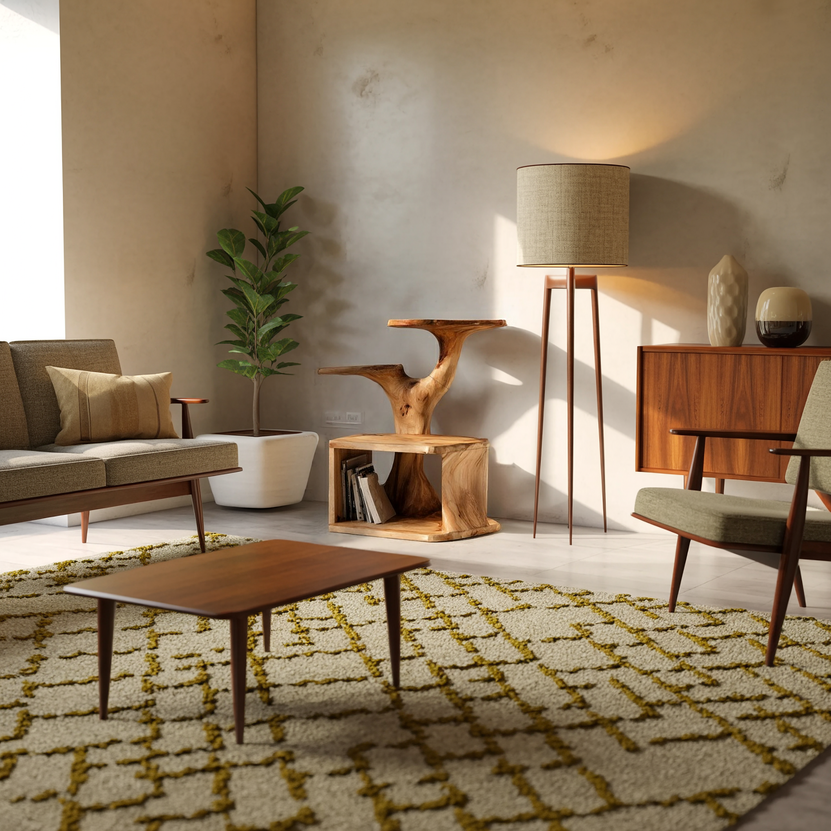Mid Century Accent Table For Living Room And Entryway SINLSABT227