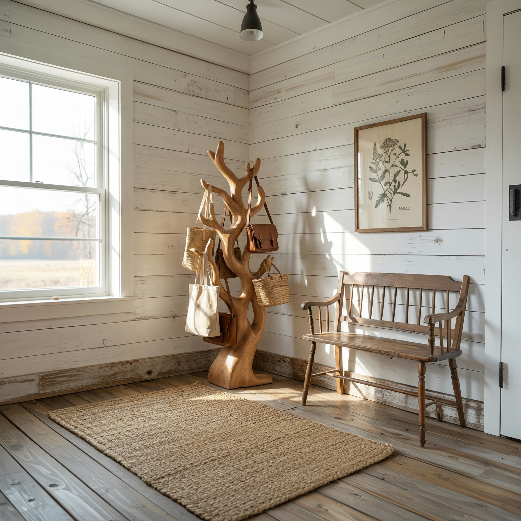 Rustic Artistic Tree Coat Rack For Entryway And Interior Styling SINLSATCR099