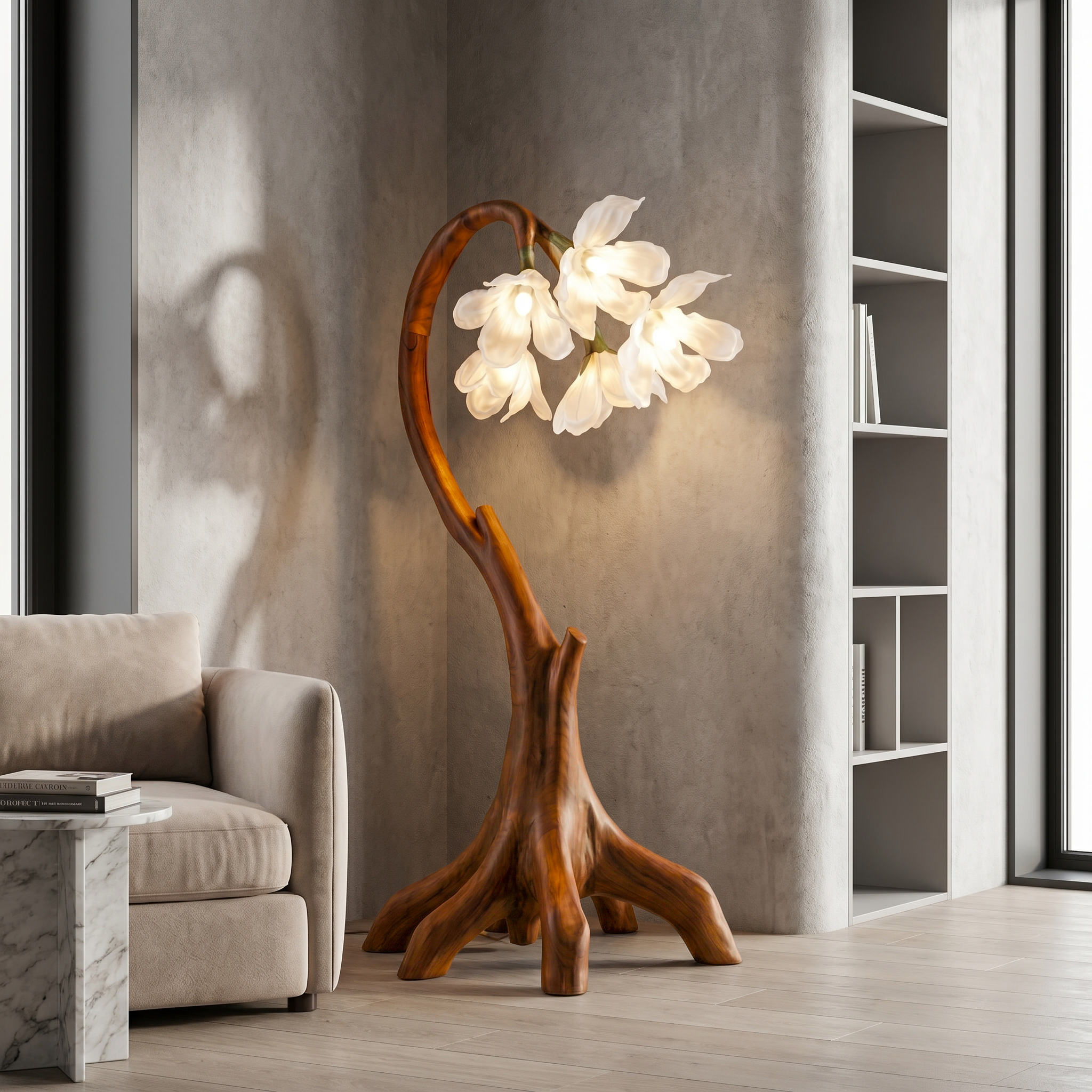 Organic Floral Floor Lamp For Living Room And Bedroom SINLSAFLP074