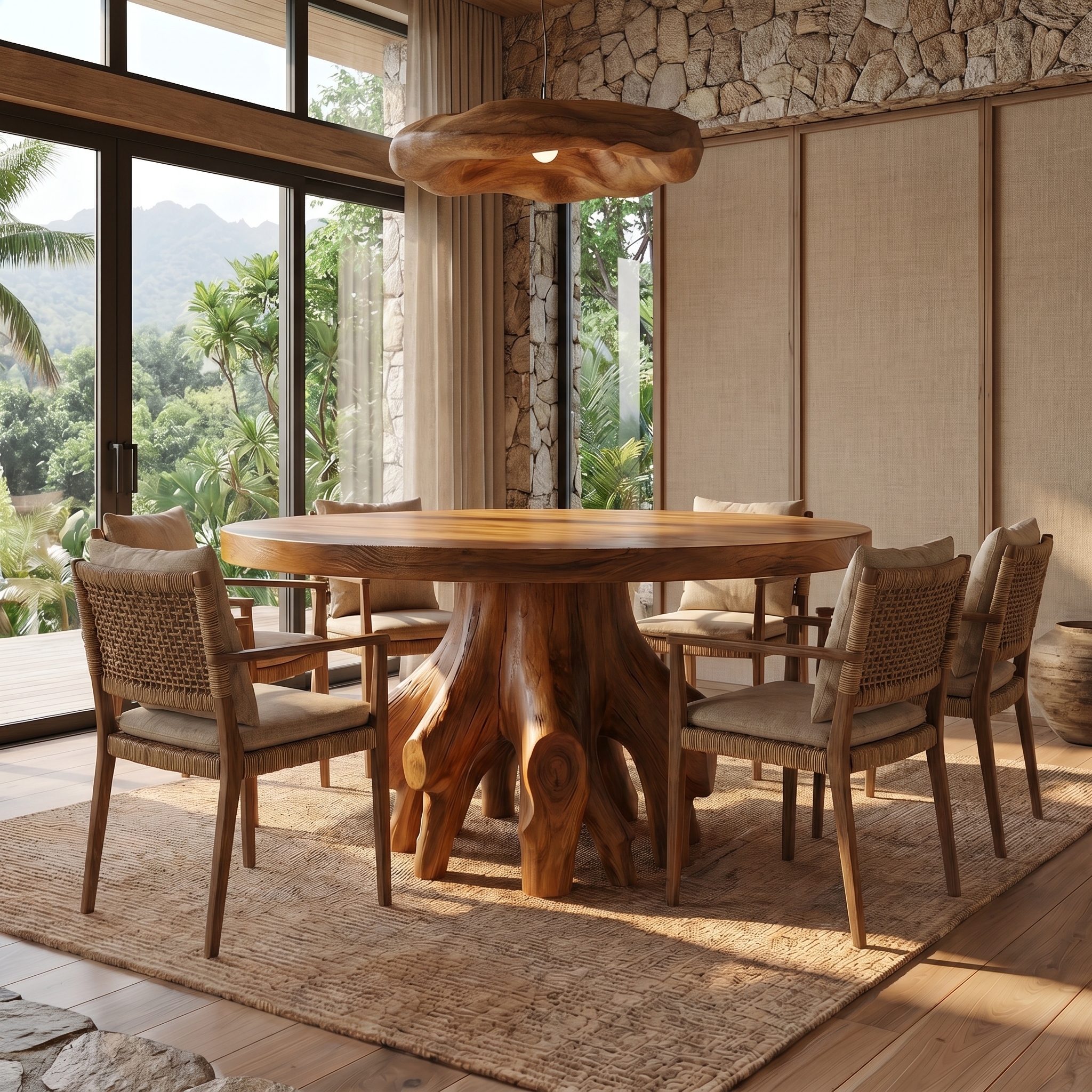 Rustic Tree Root Dining Table For Dining Room SINLSADT170