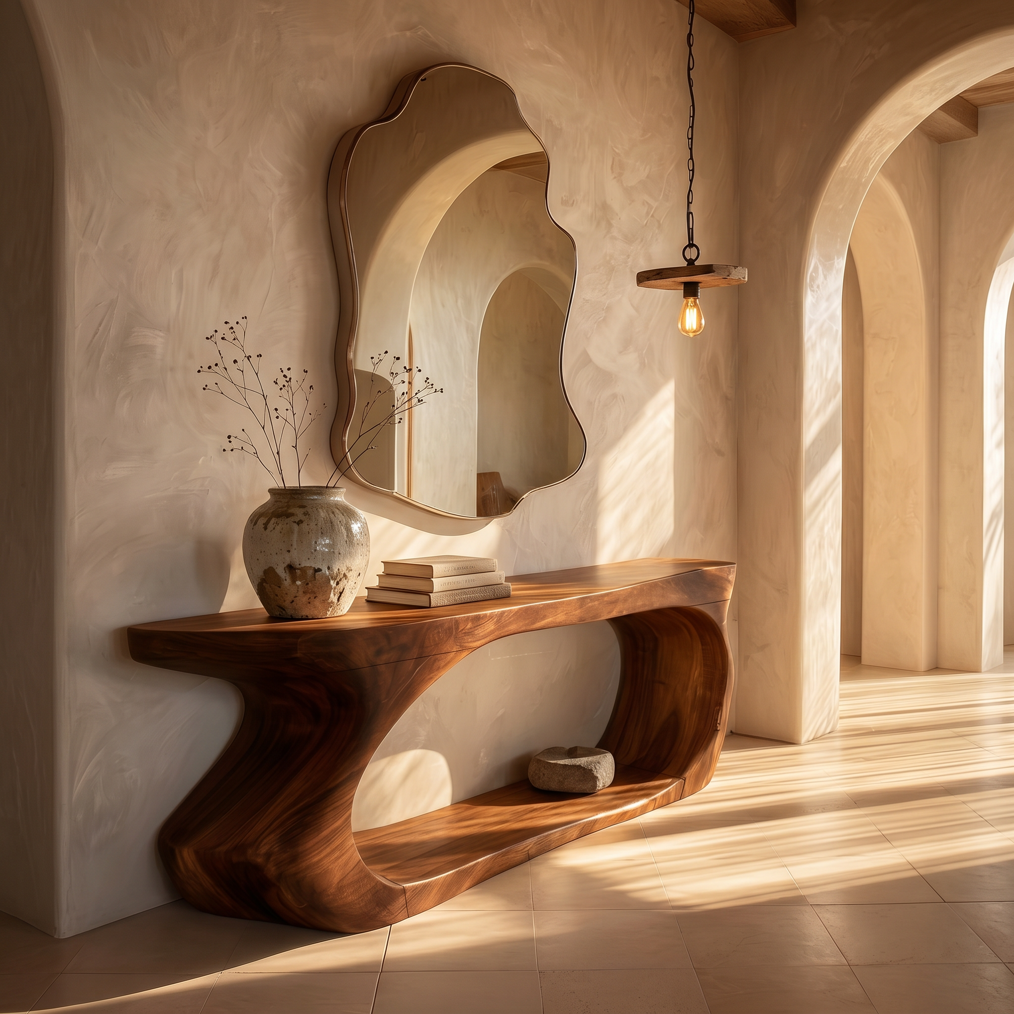 Modern Console Table With Sculptural Circular Form For Entryway SINLSACS636