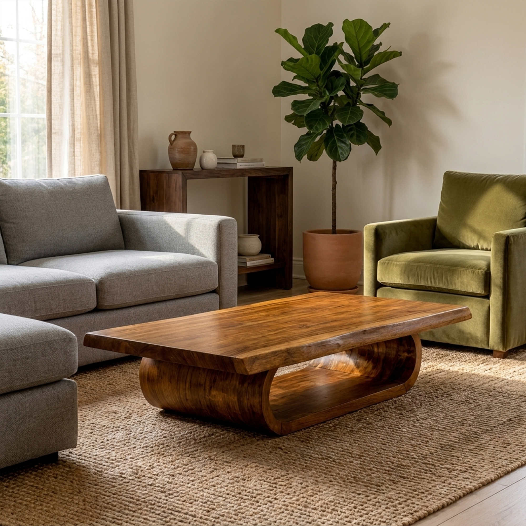 Mid Century Wave Coffee Table Sitting Room SINLKICF249