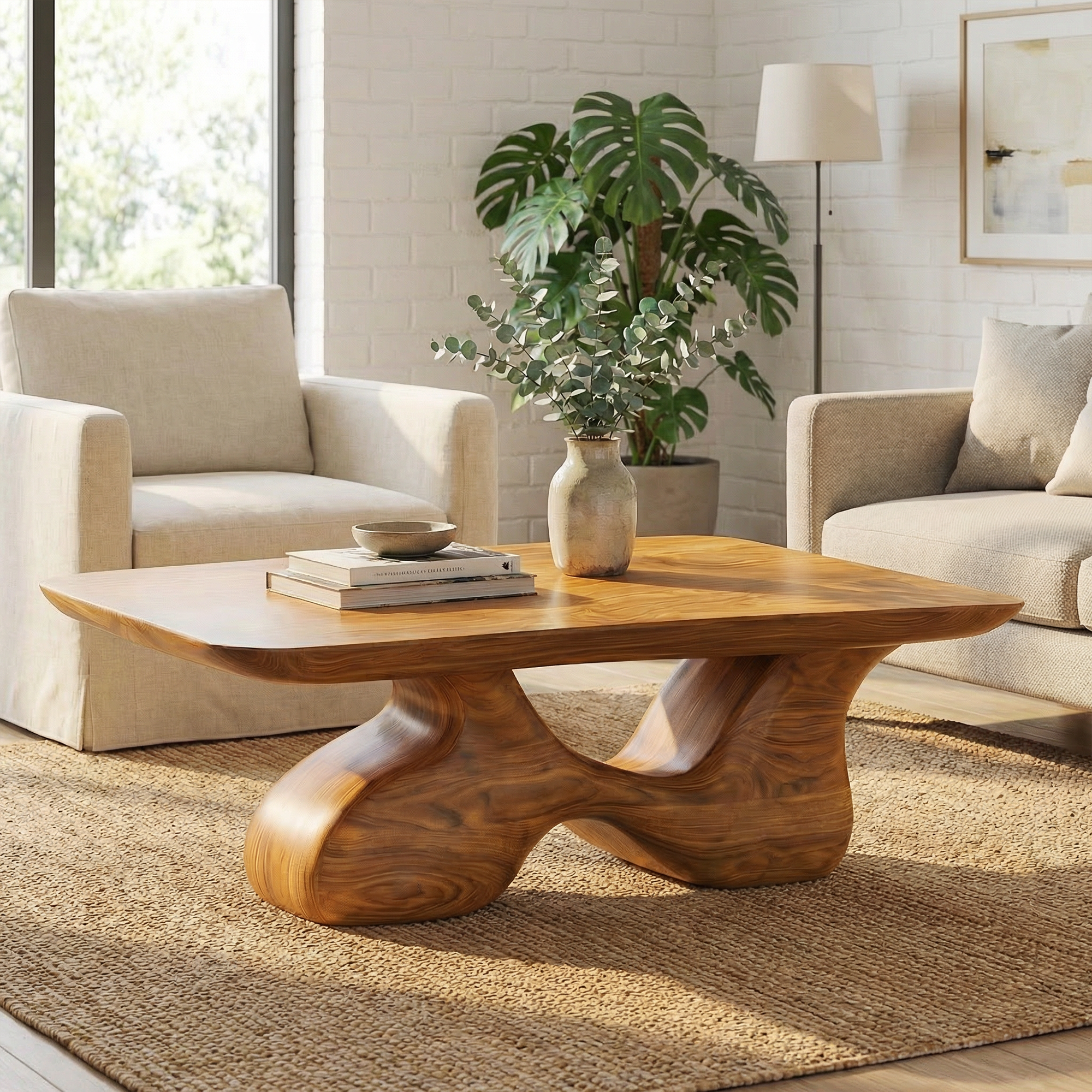 Mid Century Wooden Coffee Table For Living Room And Lounge SINLKICF357