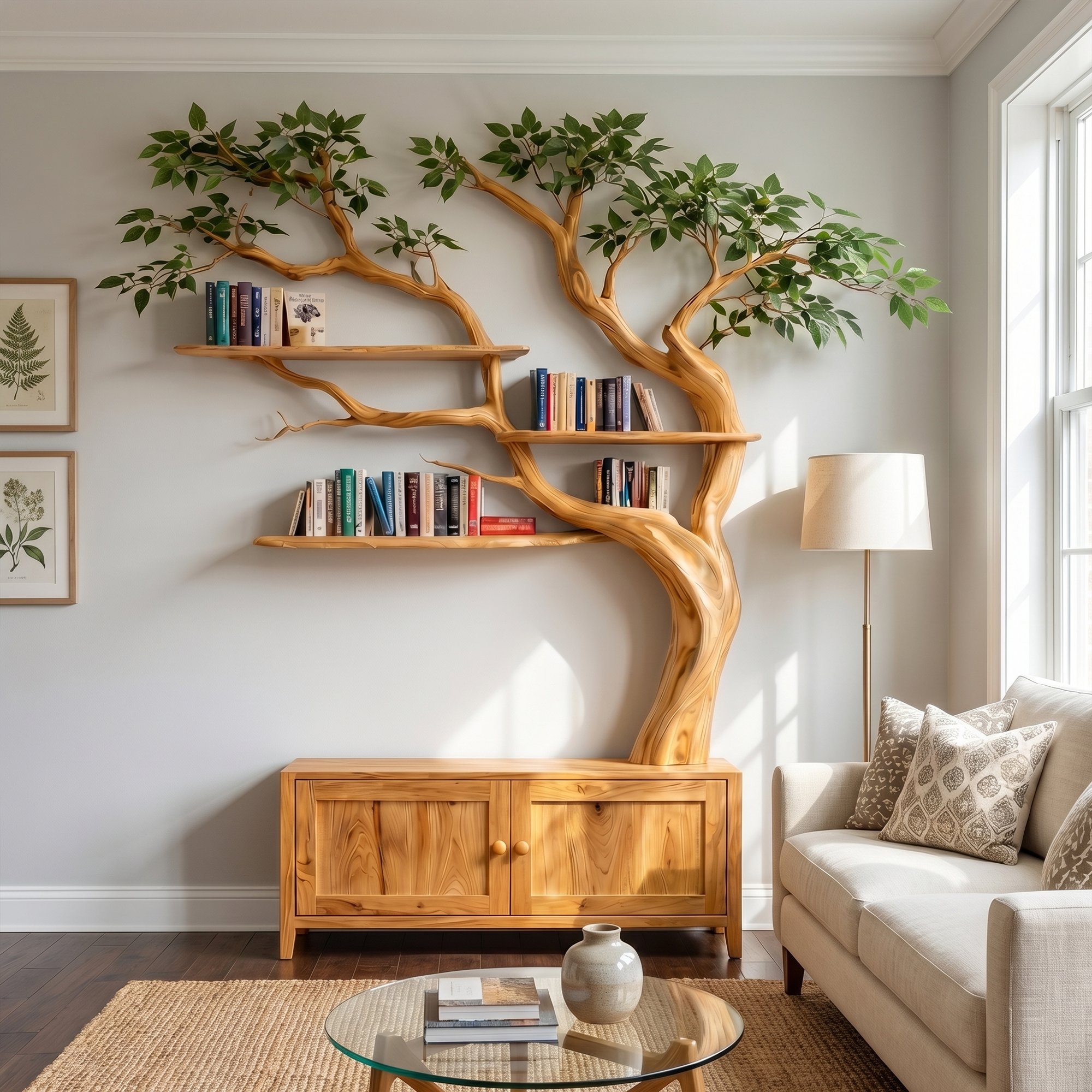 Sculptural Tree Bookcase With Storage For Living Room And Reading Room SINLKITB723