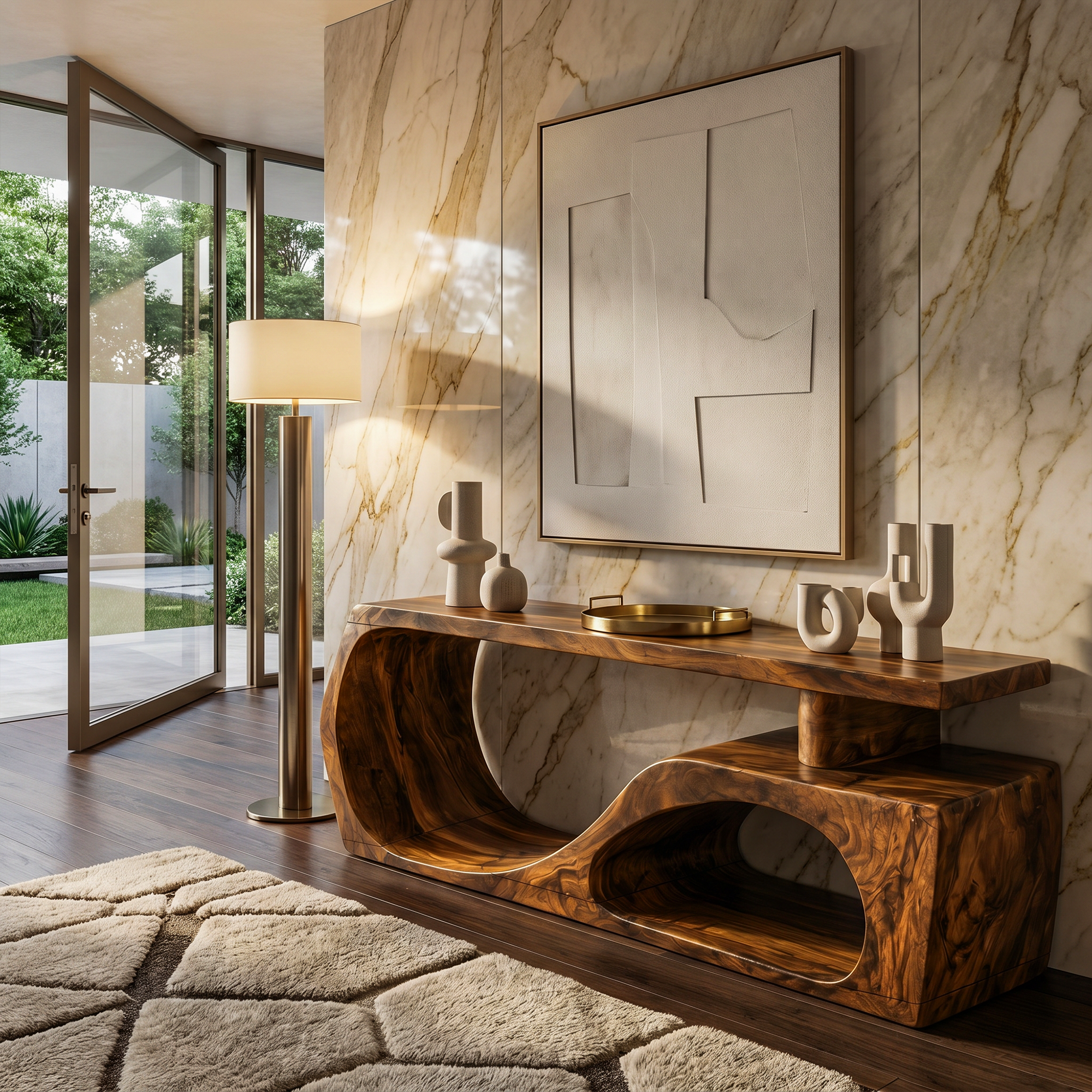 Contemporary Bench With Curved Open Shoe Storage For Entryway And Living Room SINLKIRS119