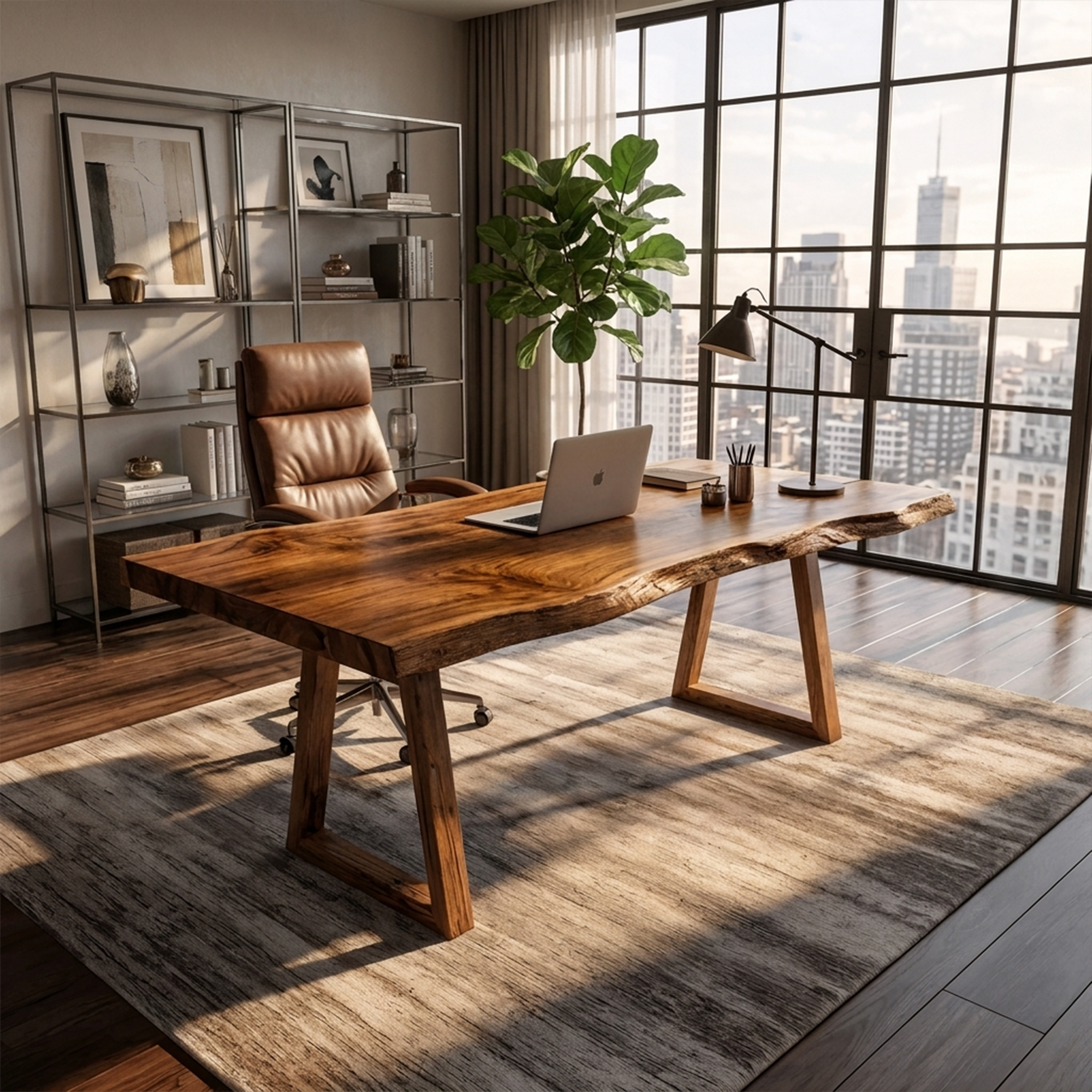 Rustic Natural Work Desk Bedroom And Creative Area SINLKIDK020
