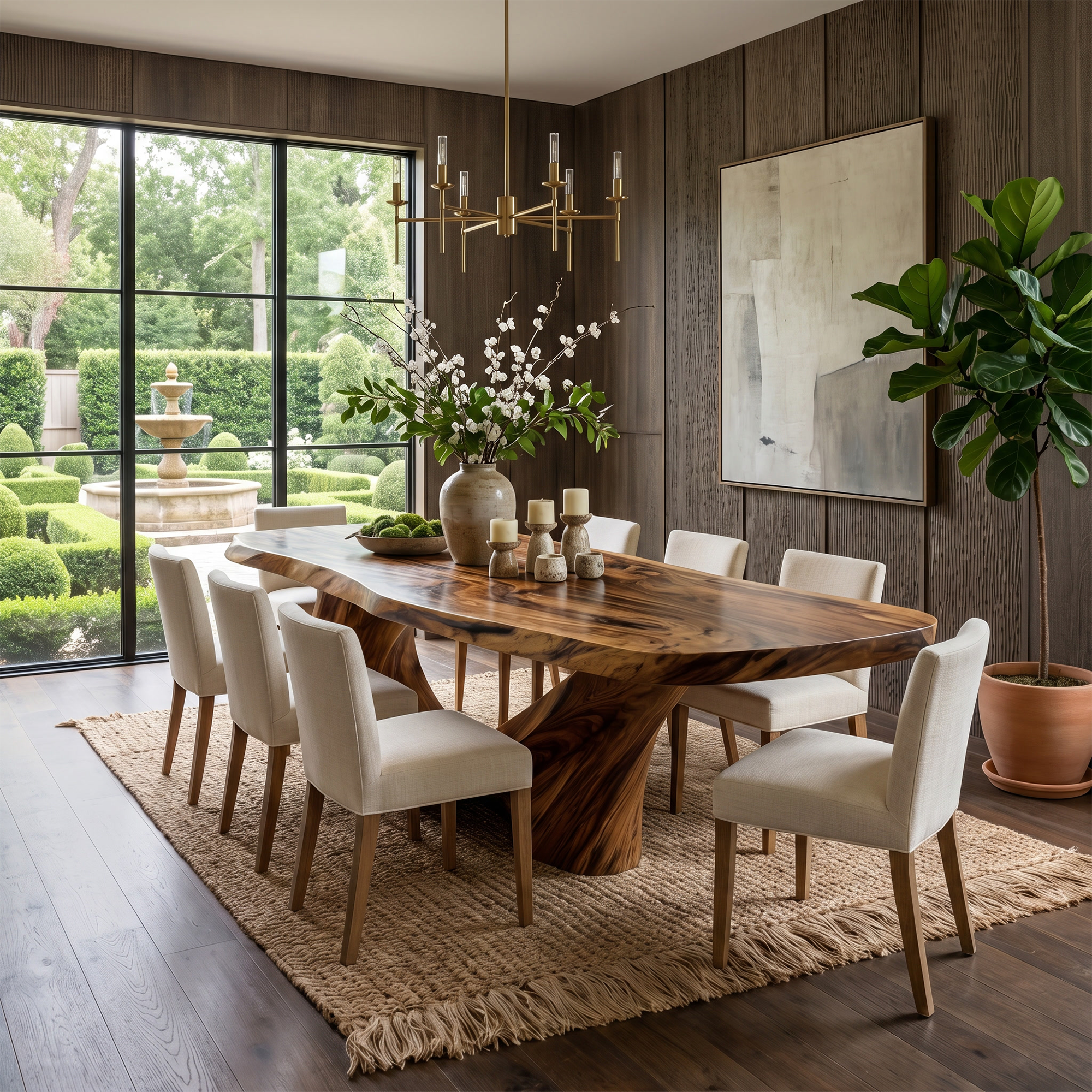 Rustic Natural Wood Dining Table For Dining Room And Kitchen SINLKIDT163