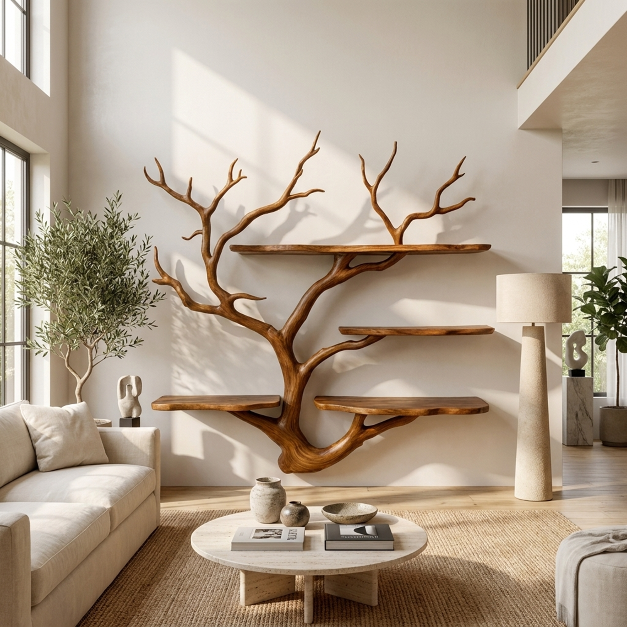 Sculptural Tree Wall Shelf Living Room And Studio SINLKITBS105