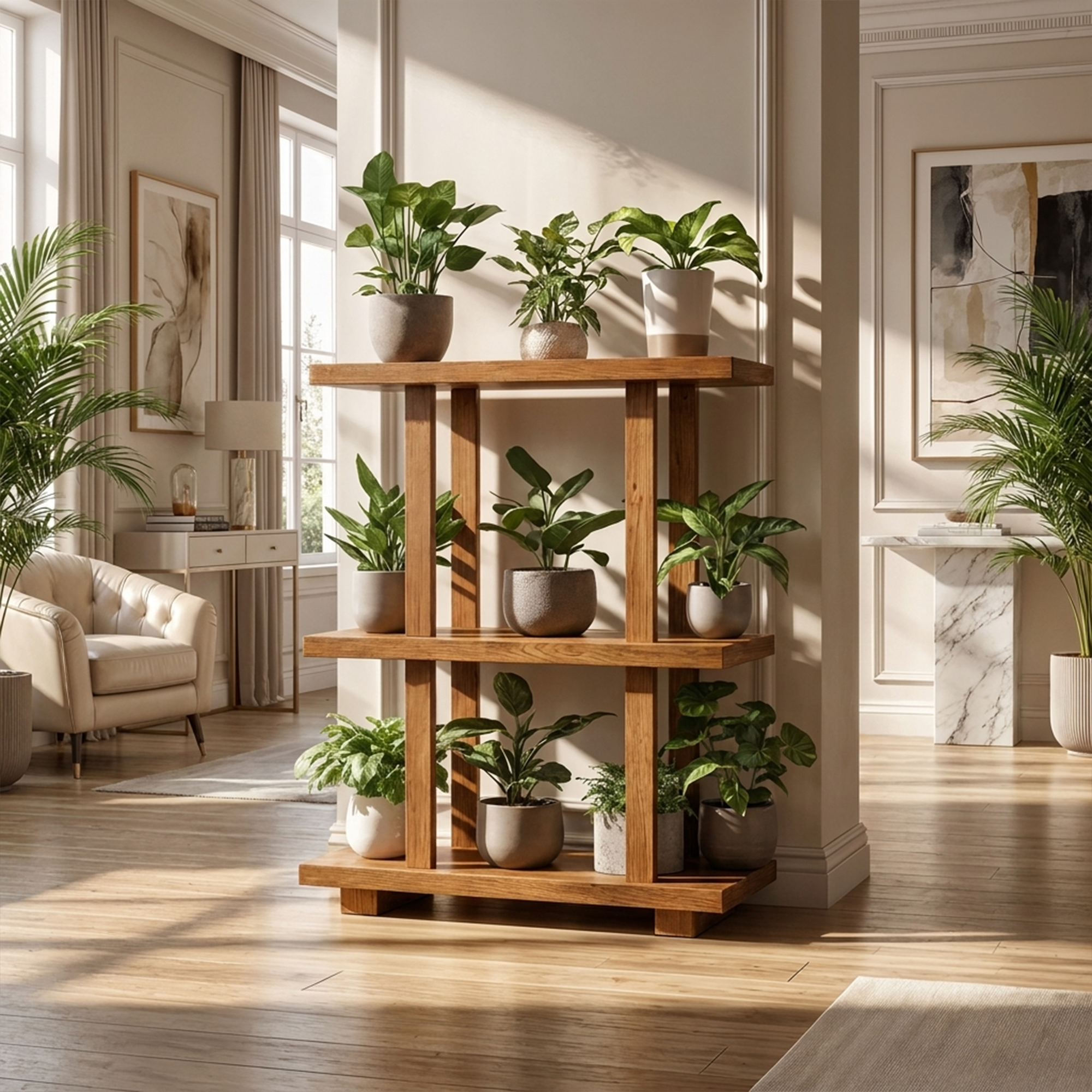 Mid Century Plant Shelf Indoor Garden Decor SINLKITT083