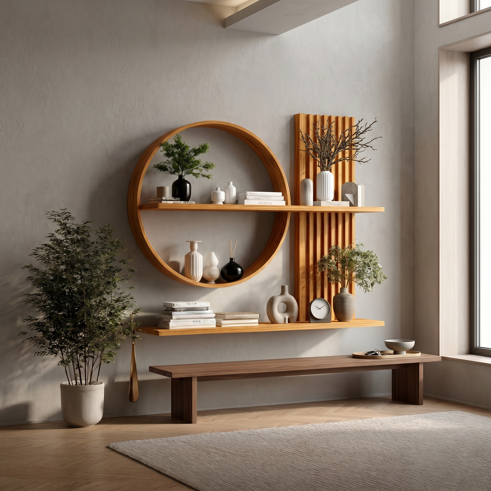 Scandinavian Japanese Wall Decor Shelf Living Room And Natural Room SINLSAFL234