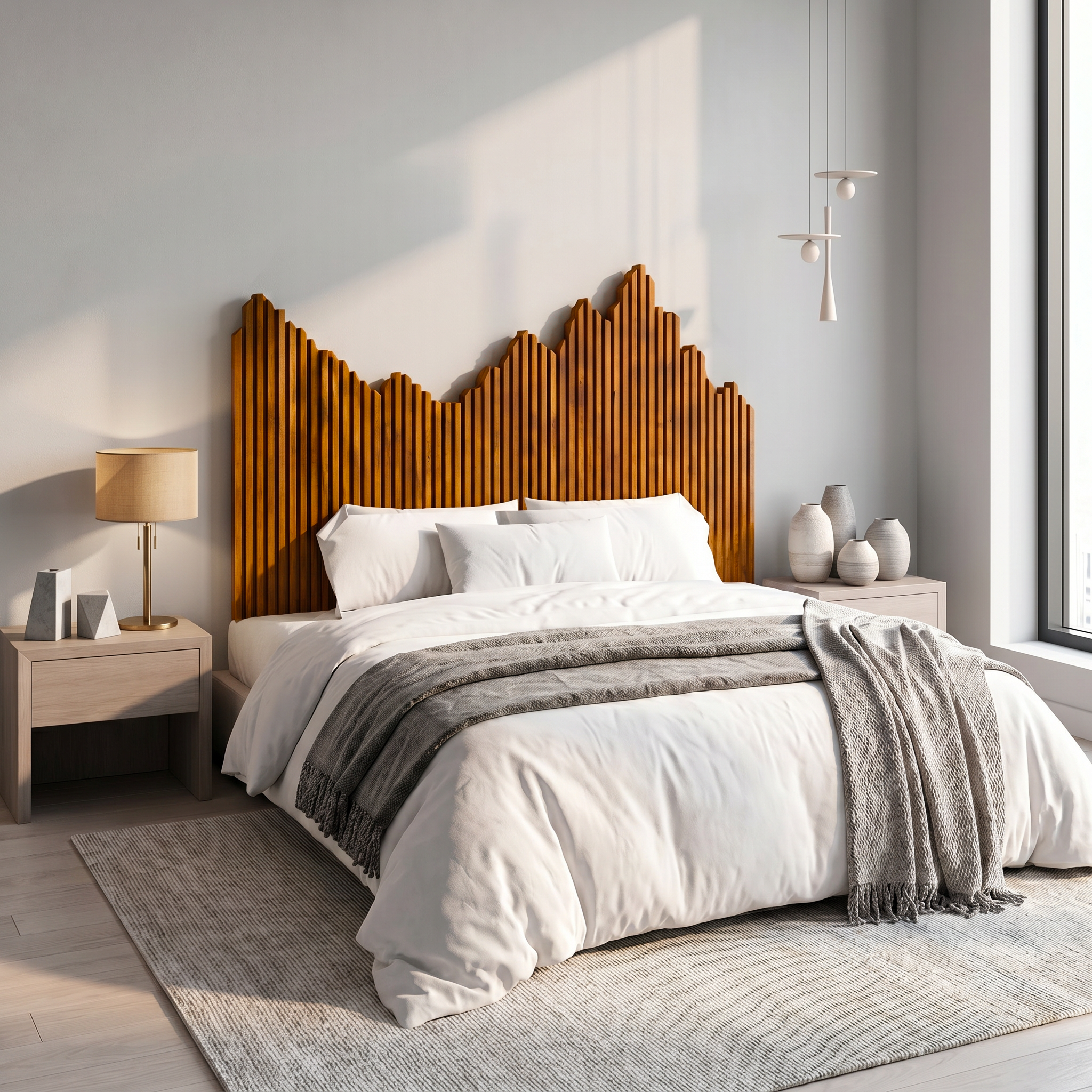 Organic Headboard Wooden Bed Headboard For Bedroom SINLSAHB034