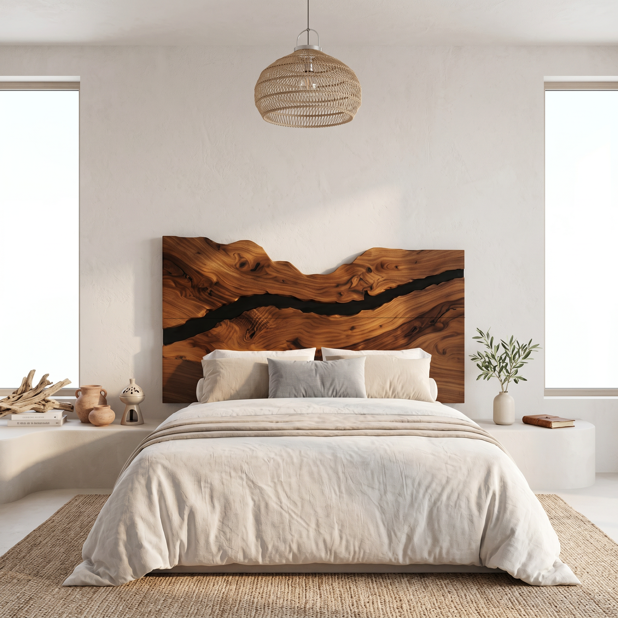 Rustic Headboard Slatted Bed Headboard For Bedroom SINLSAHB035