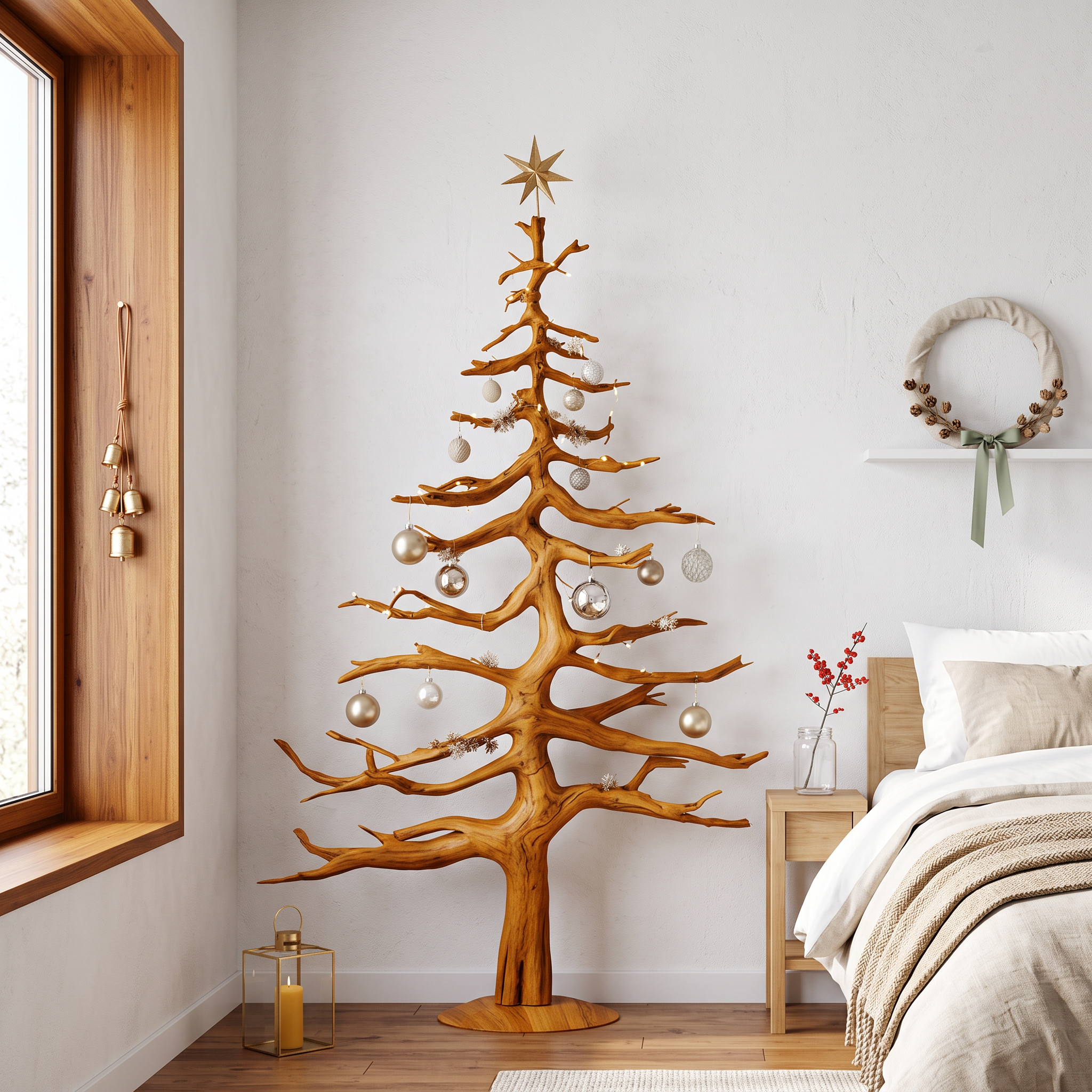 Rustic Christmas Tree Wall Decor Living Room SINLSATB583