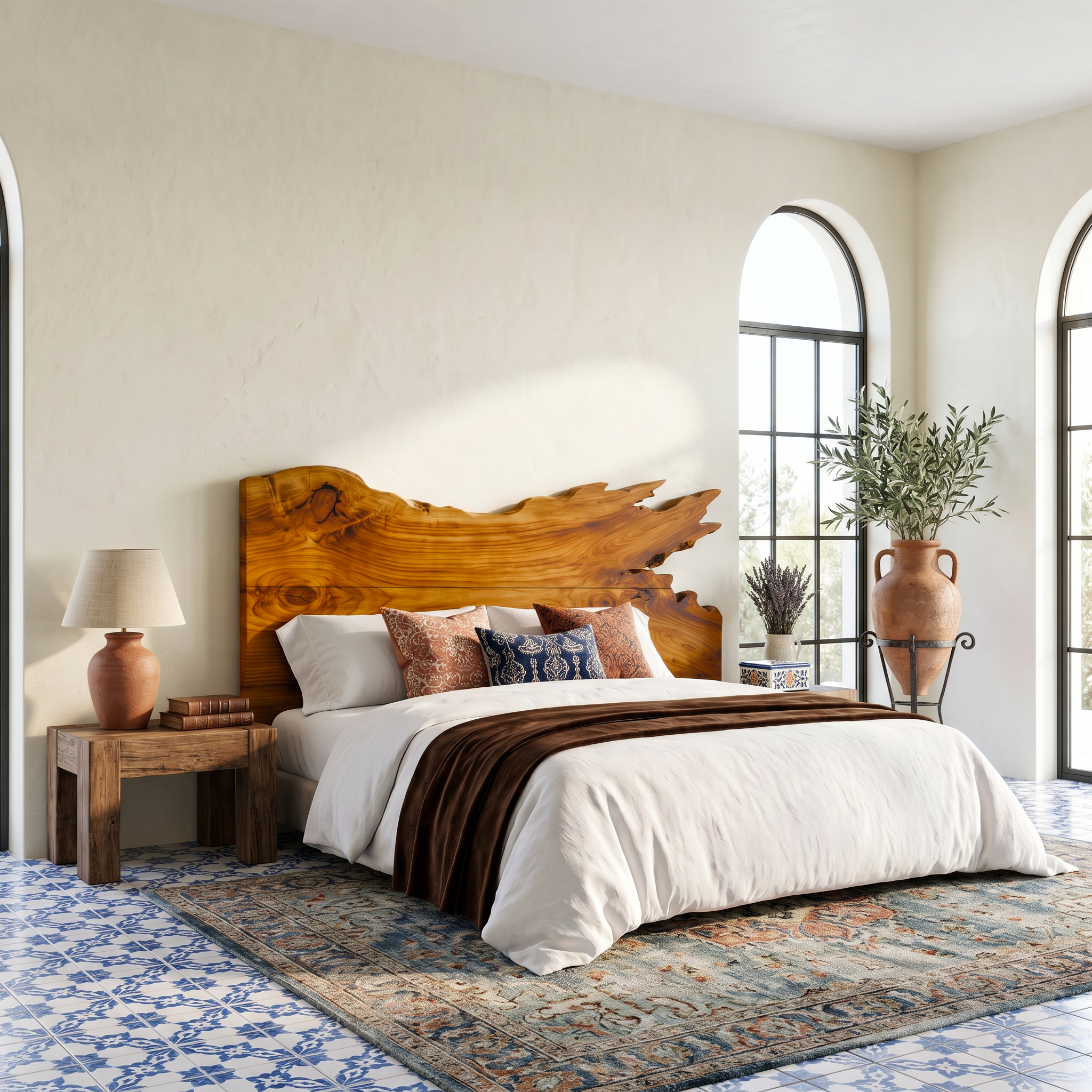 Modern Split Edge Headboard Wooden Bed Headboard For Bedroom SINLSAHB068