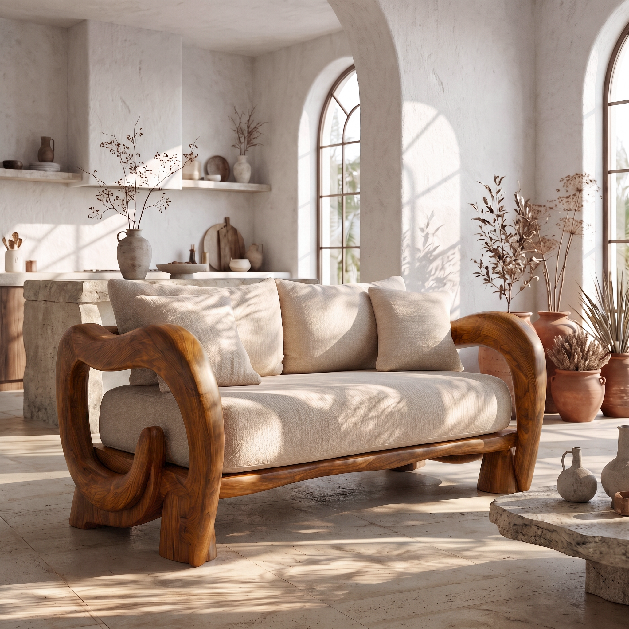 Handcrafted Sofa Frame For Living Room SINLSASF048