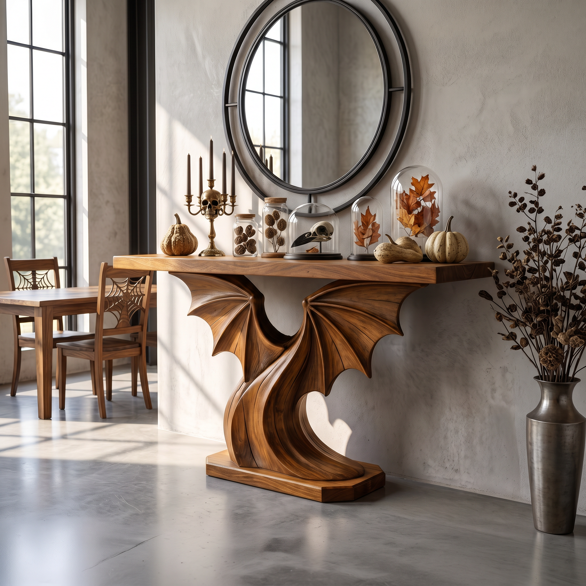 Modern Console Table Handcrafted Organic Sculptural Design For Entryway Hallway SINLSACS678