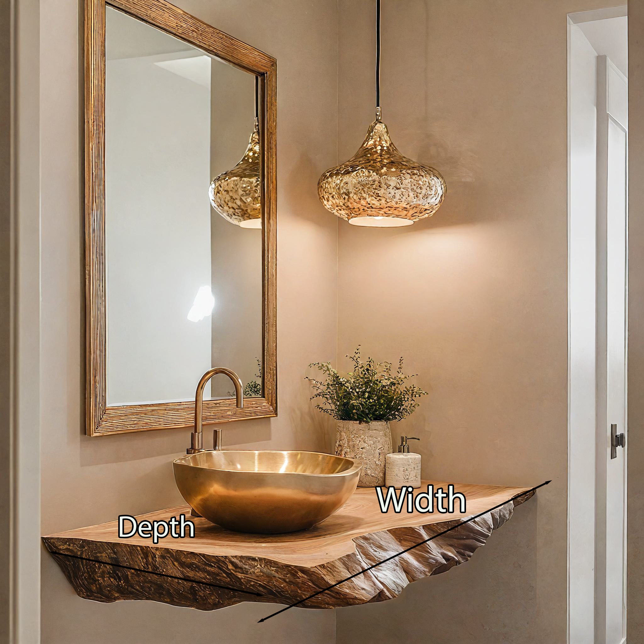 Live Edge Wood Bathroom Sink Shelf SILDTBRV049