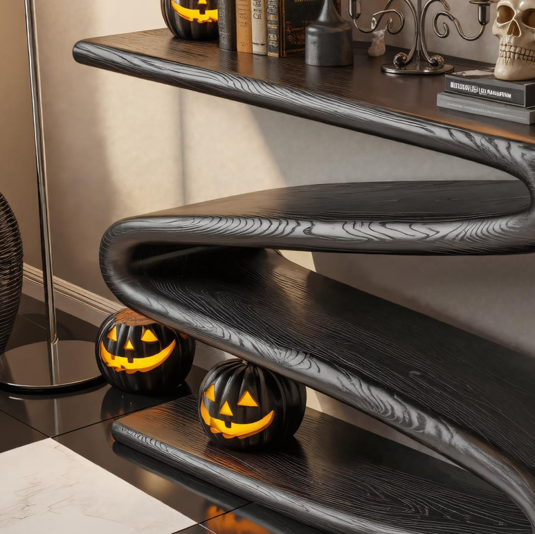 Modern Console Table With Curved Design For Halloween Decor SITHTTHW004