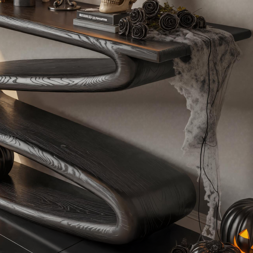 Modern Console Table With Curved Design For Halloween Decor SITHTTHW004