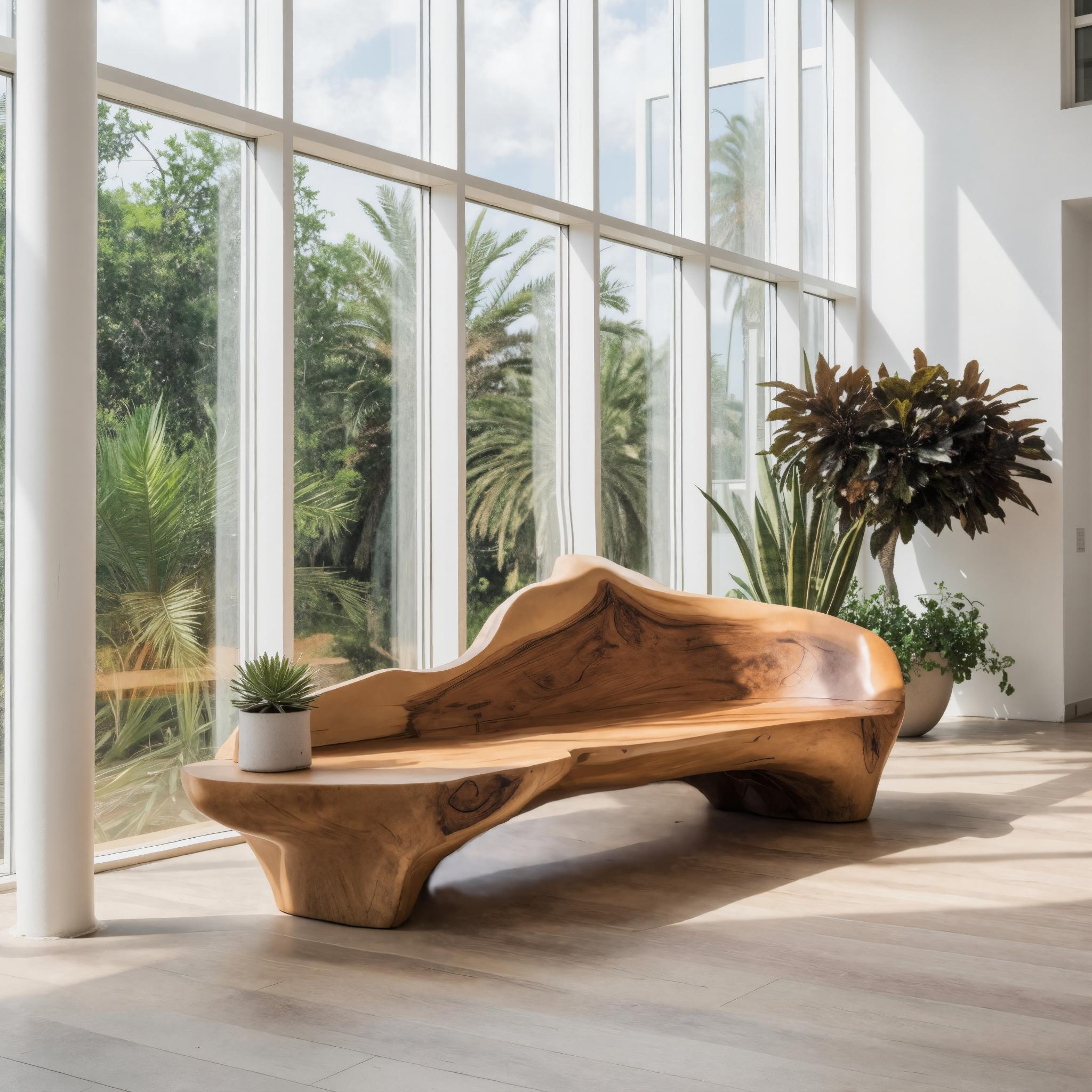 Sculptural Bench With Organic Design For Living Room SITHHNCHR043