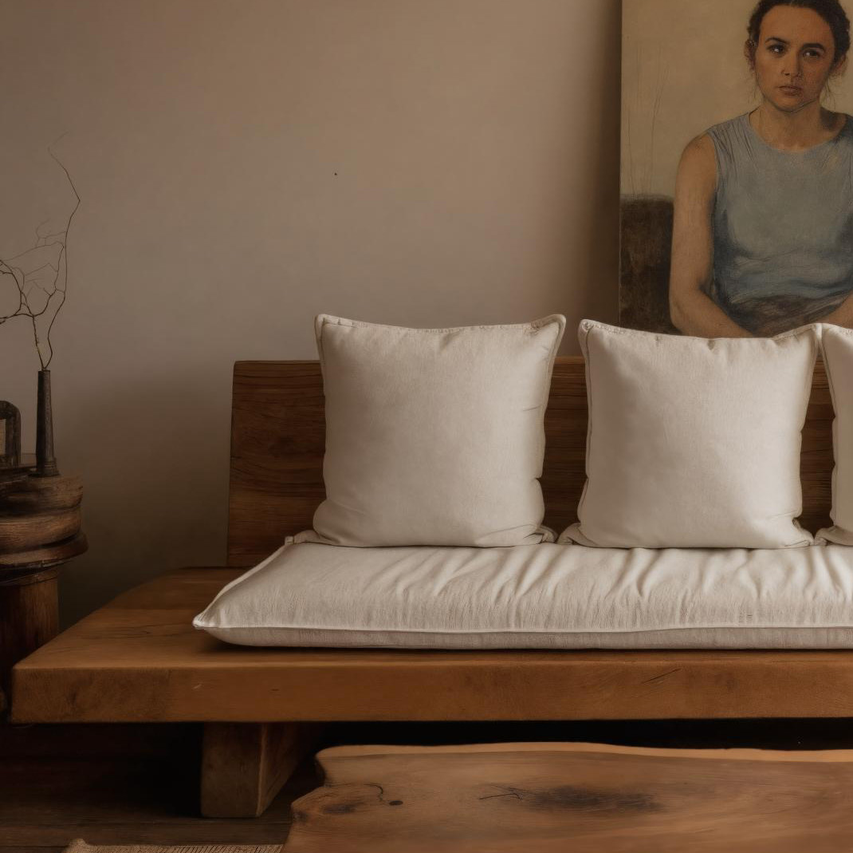 Minimalist Solid Wood Sofa For Living Room Or Studio SITHHNSF001