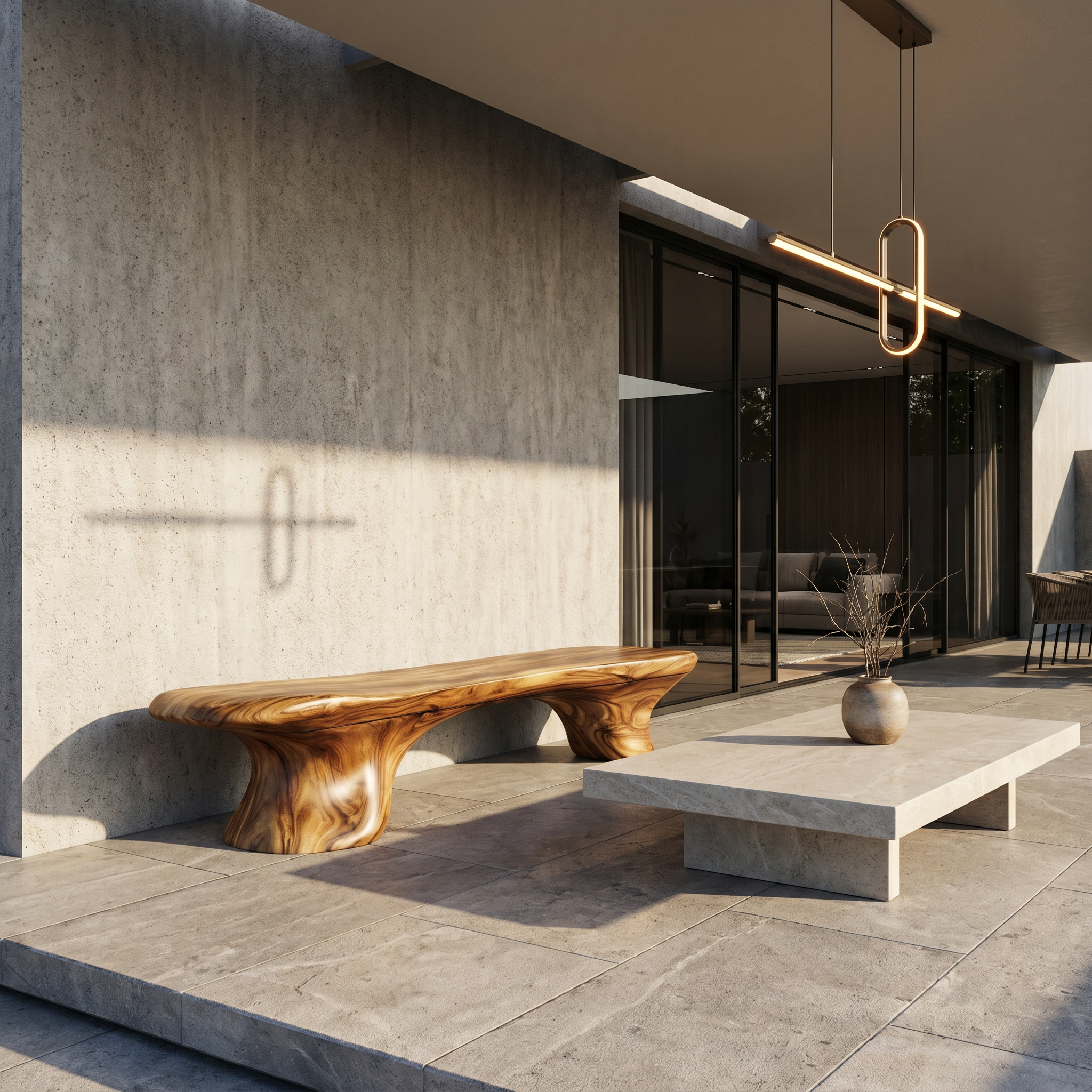 Organic Bench Natural Wood Accent Seating For Home SINLHARS129