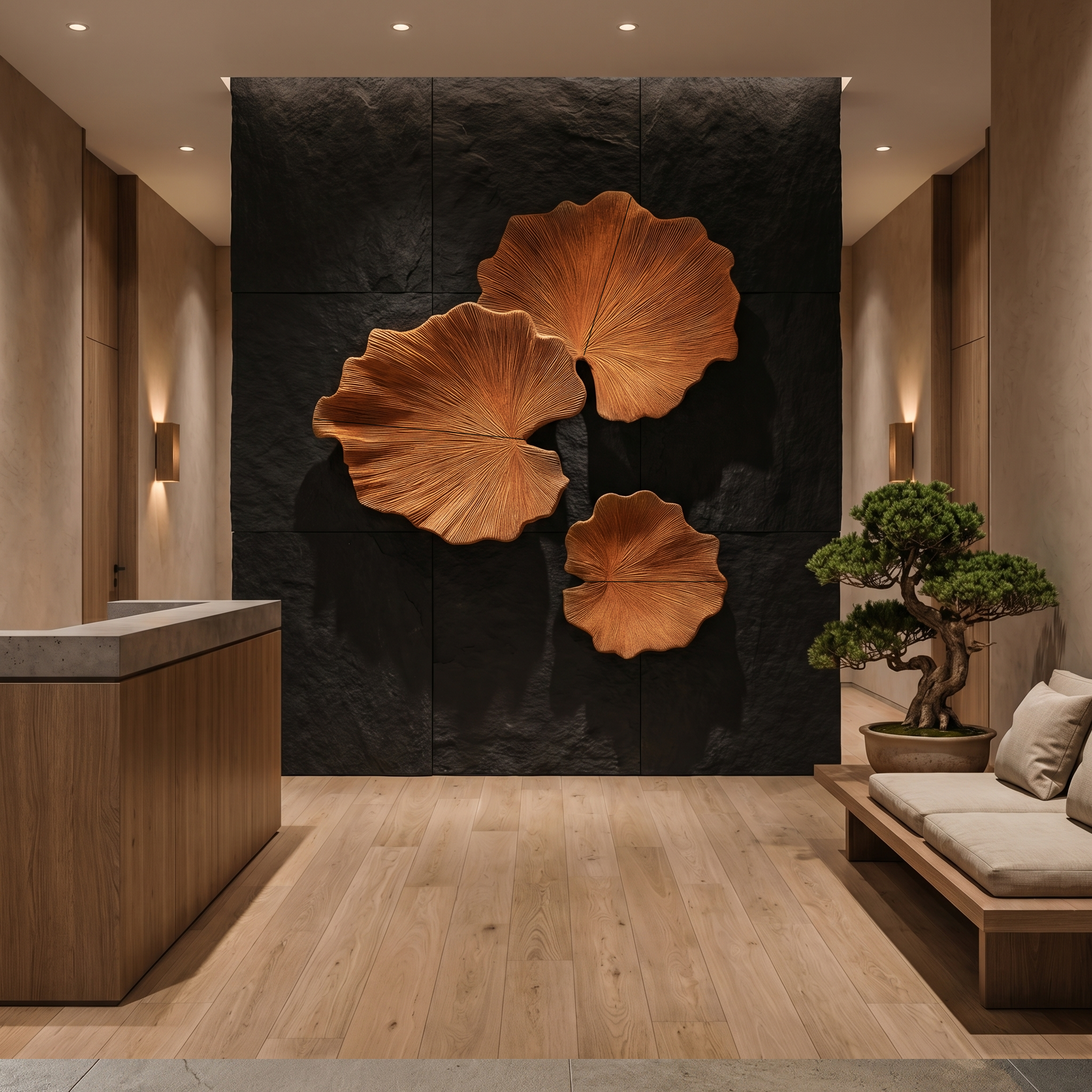 Sculptural Leaf Wall Decor For Living Room And Bedroom SINLHAWD064