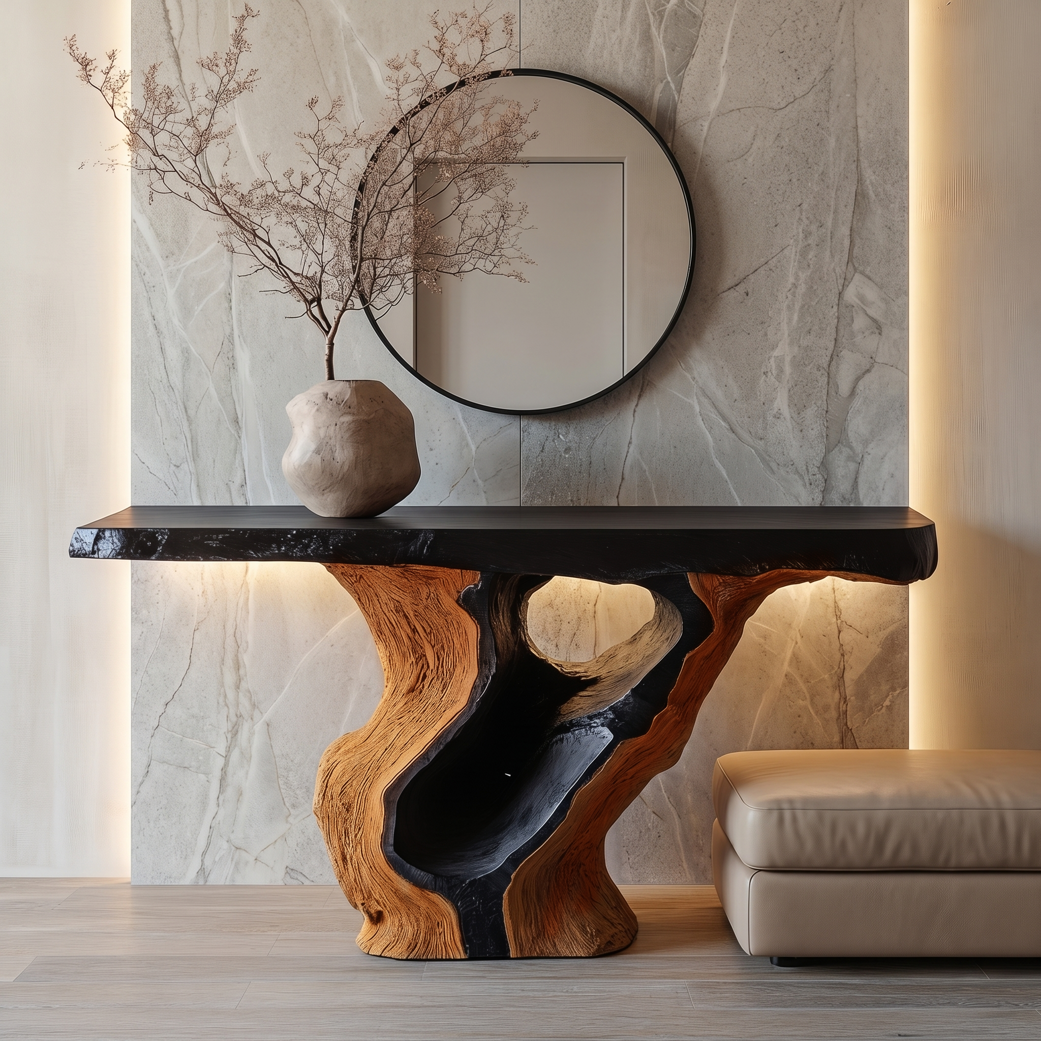 Sculptural Tree Root Console Table For Entryway And Living Room SINLHACS567