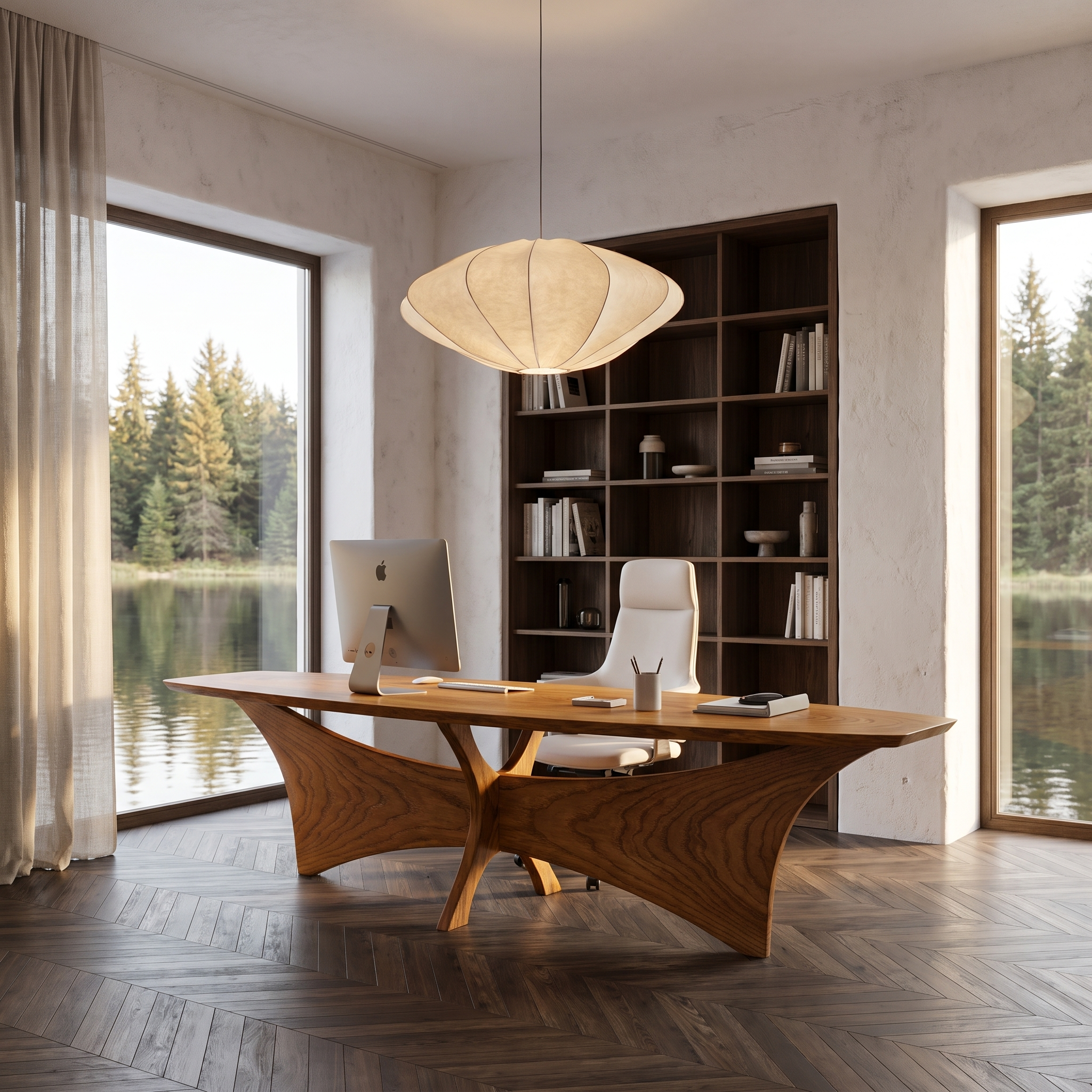Modern Flared Base Desk Executive Desk For Home Office SINLHADE164