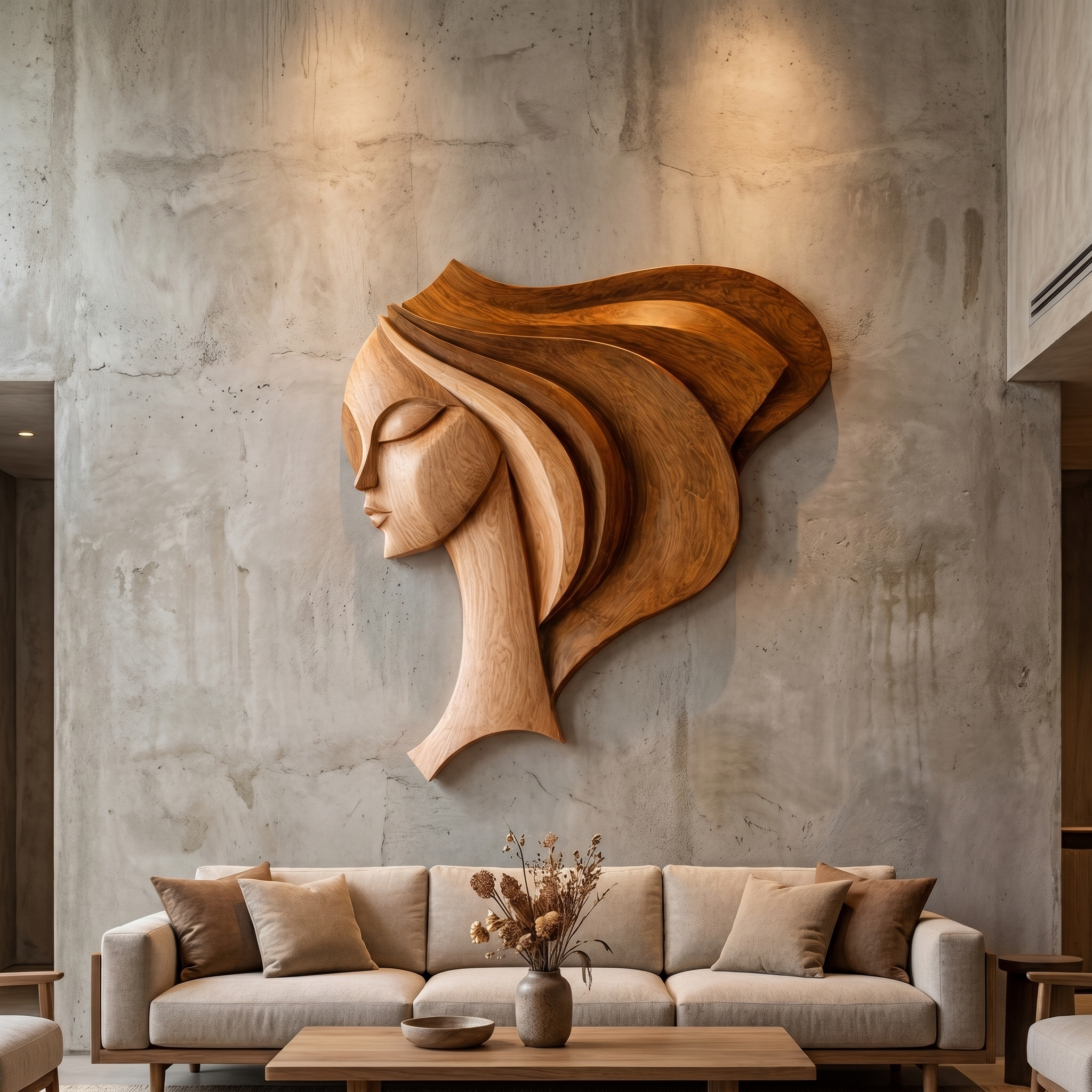 Wall Art Female Face Wall Decor Sculpture For Living Room SINLHAWD068