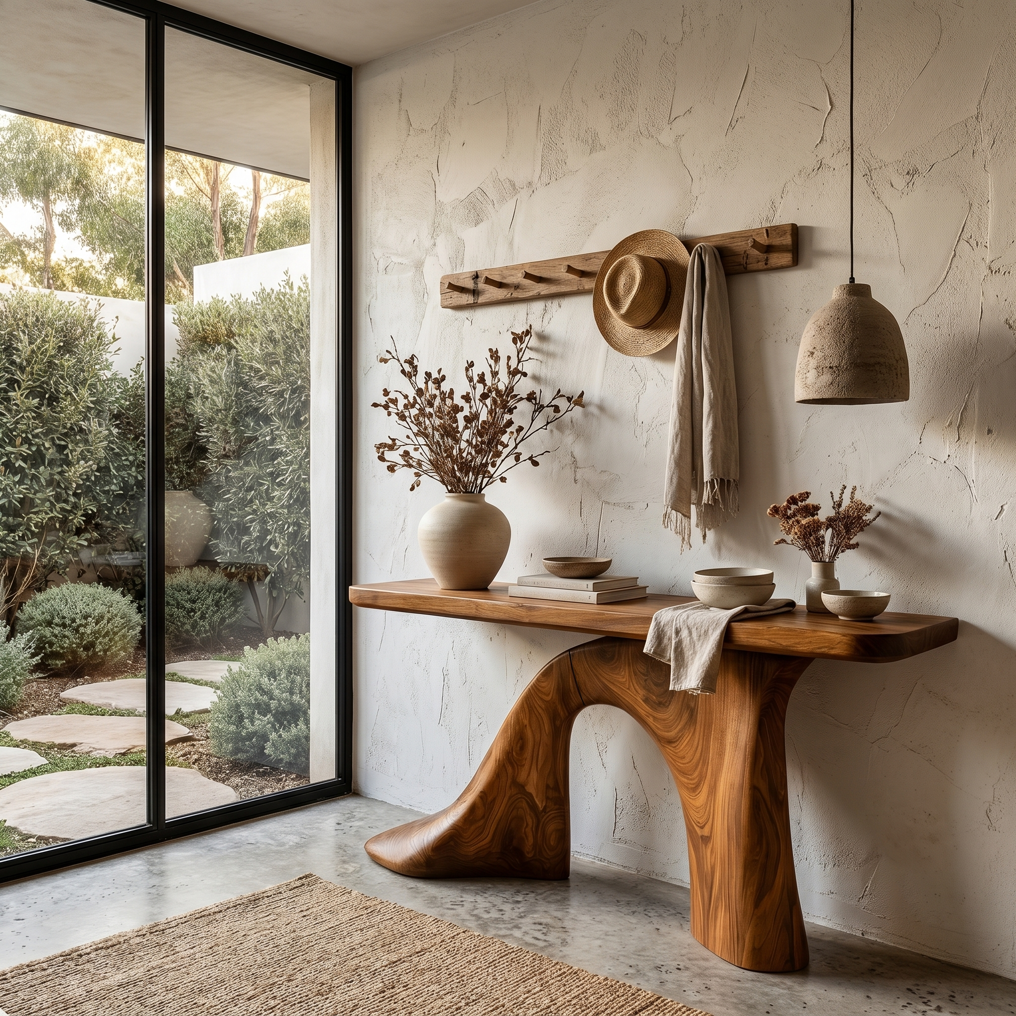Modern Console Table Entryway Table With Sculptural Base For Living Room SINLHACS573