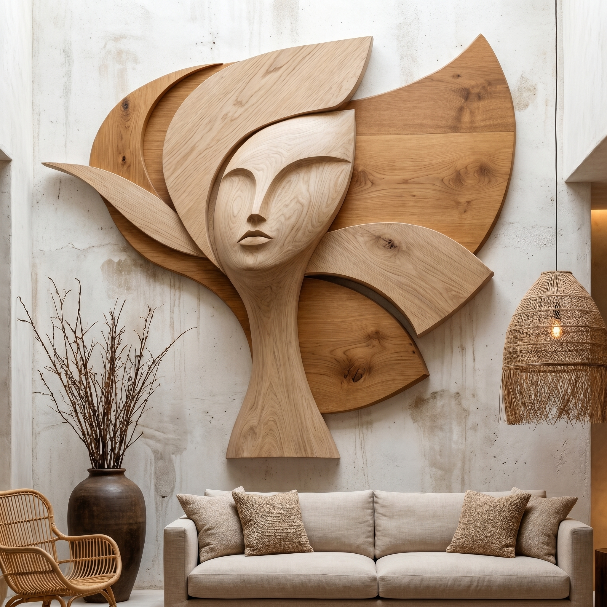 Statement Woman Face Wall Decor For Living Room SINLHAWD071