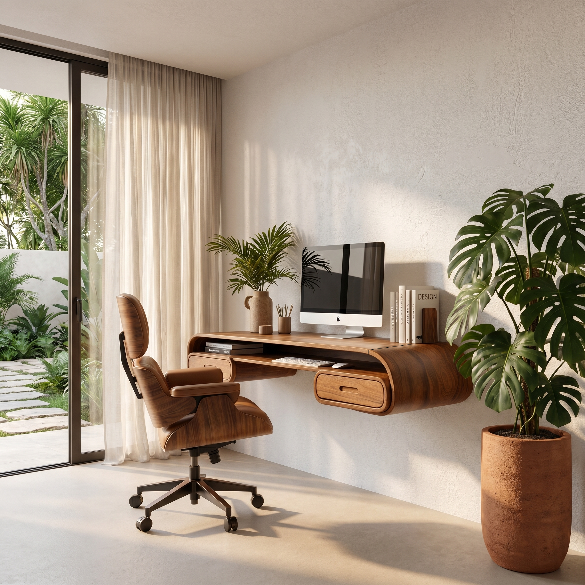 Minimalist Wall Mounted Desk With Built In Drawers For Home Office SINLHADK125