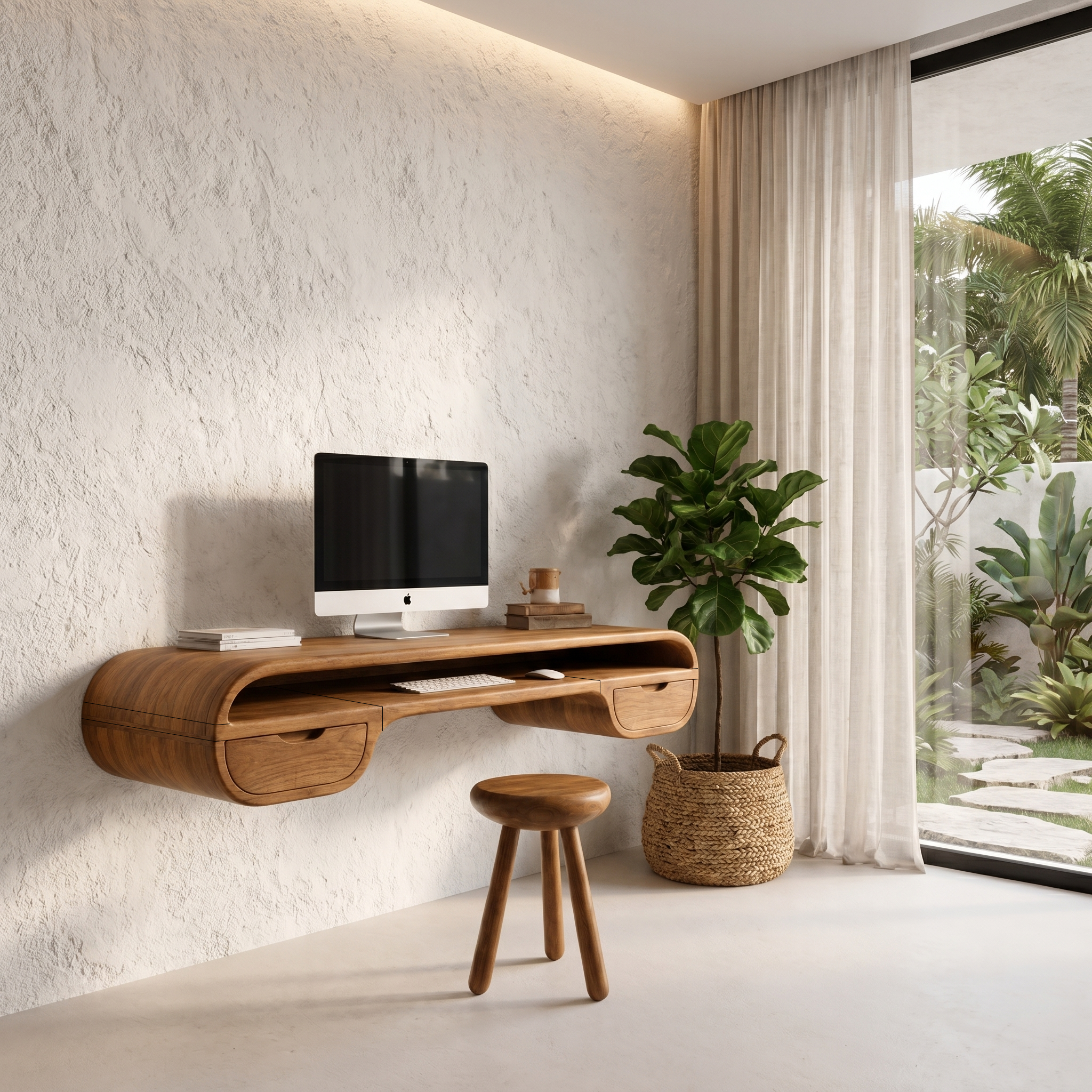 Contemporary Floating Desk With Integrated Drawer Storage For Workspace SINLHADK126